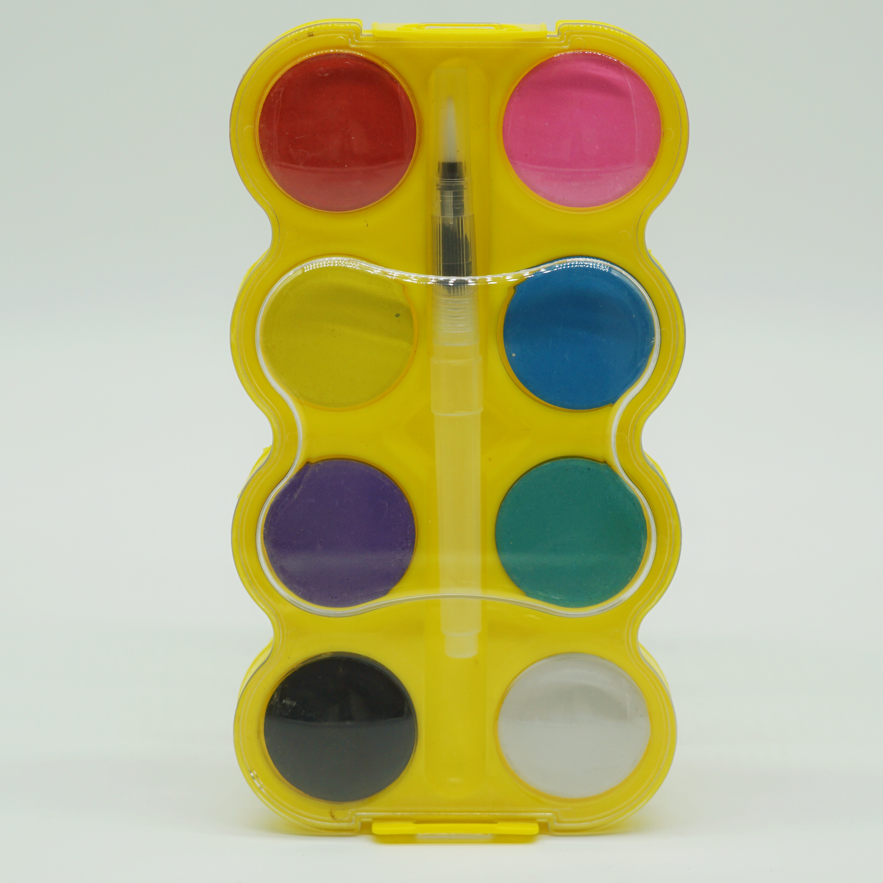Wholesale Custom Big Size Eight Colors Solid Watercolor Cake Set with Brush 2