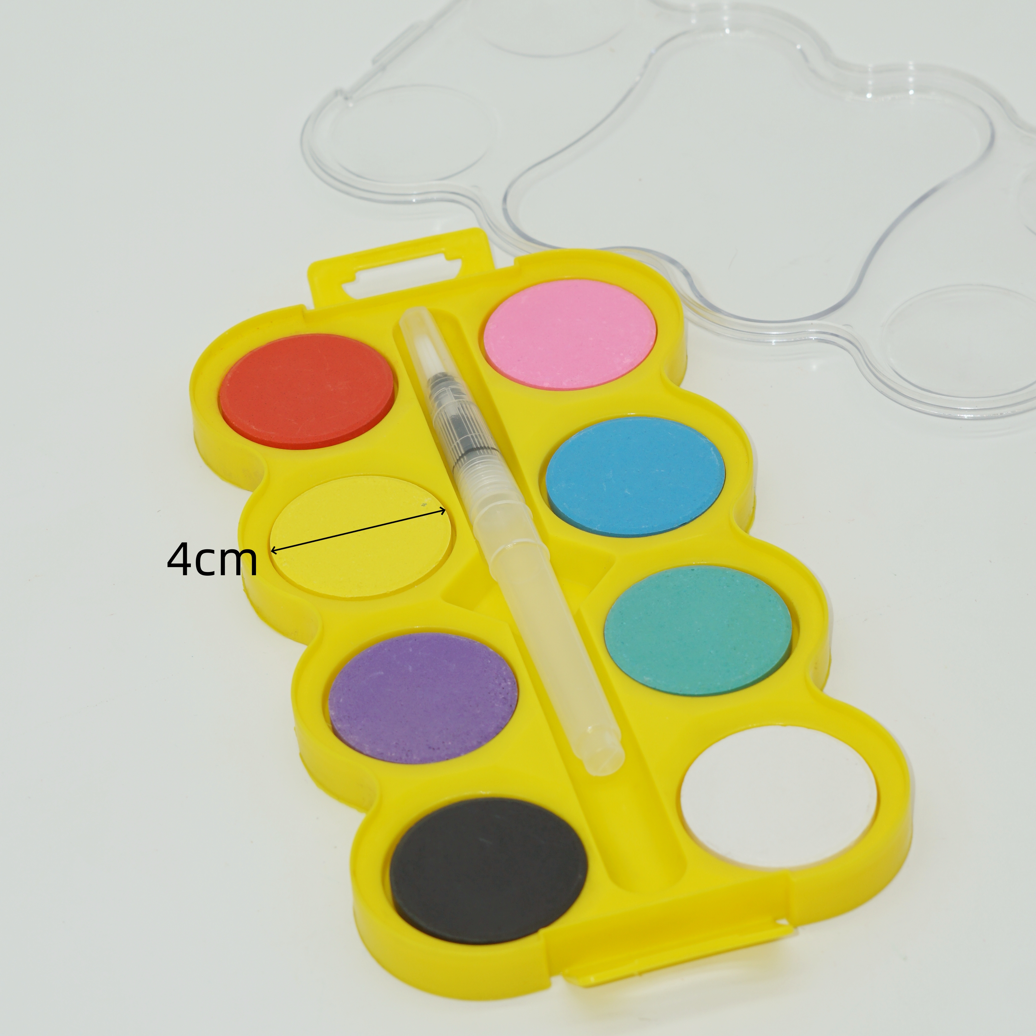 Wholesale Custom Big Size Eight Colors Solid Watercolor Cake Set with Brush 5