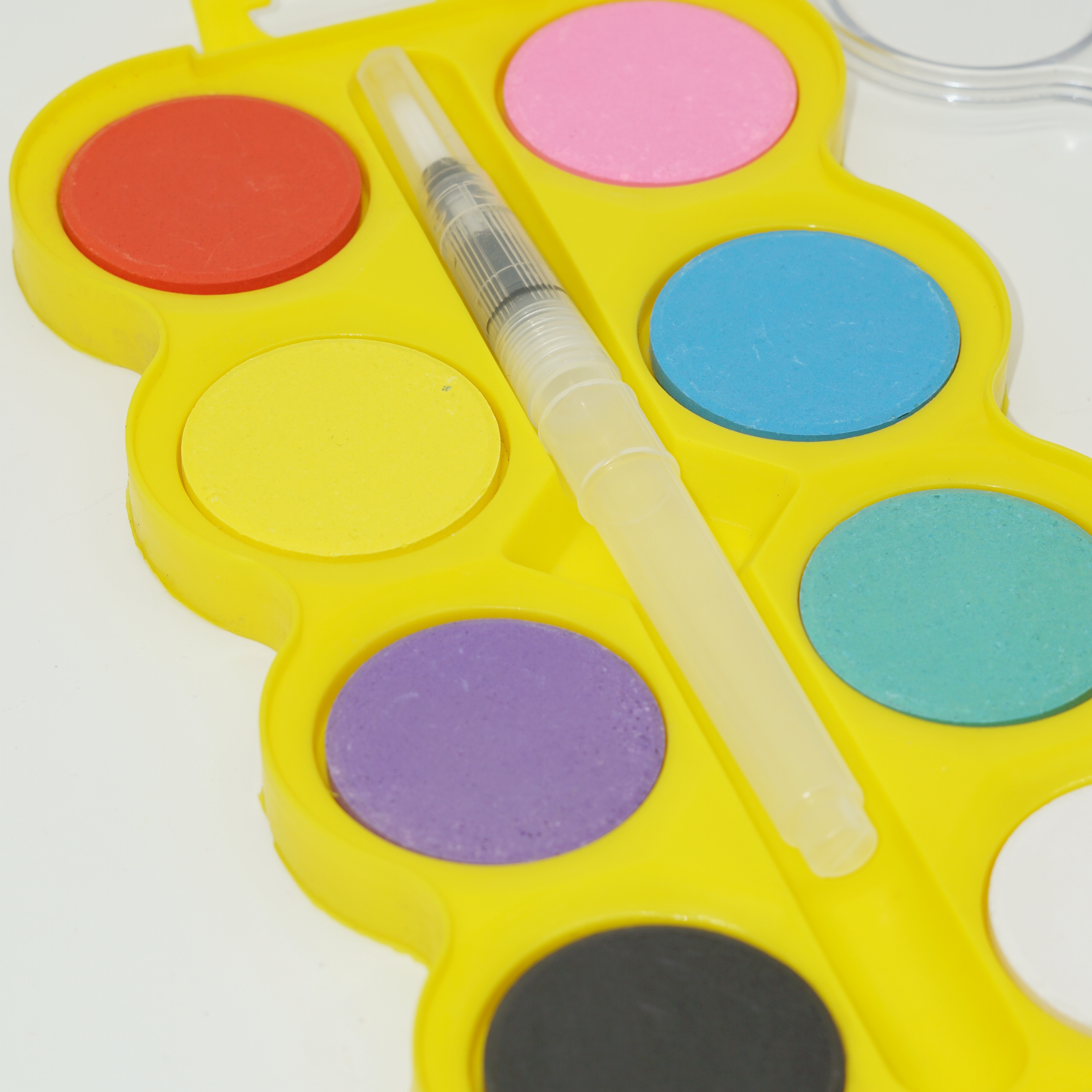 Wholesale Custom Big Size Eight Colors Solid Watercolor Cake Set with Brush 4