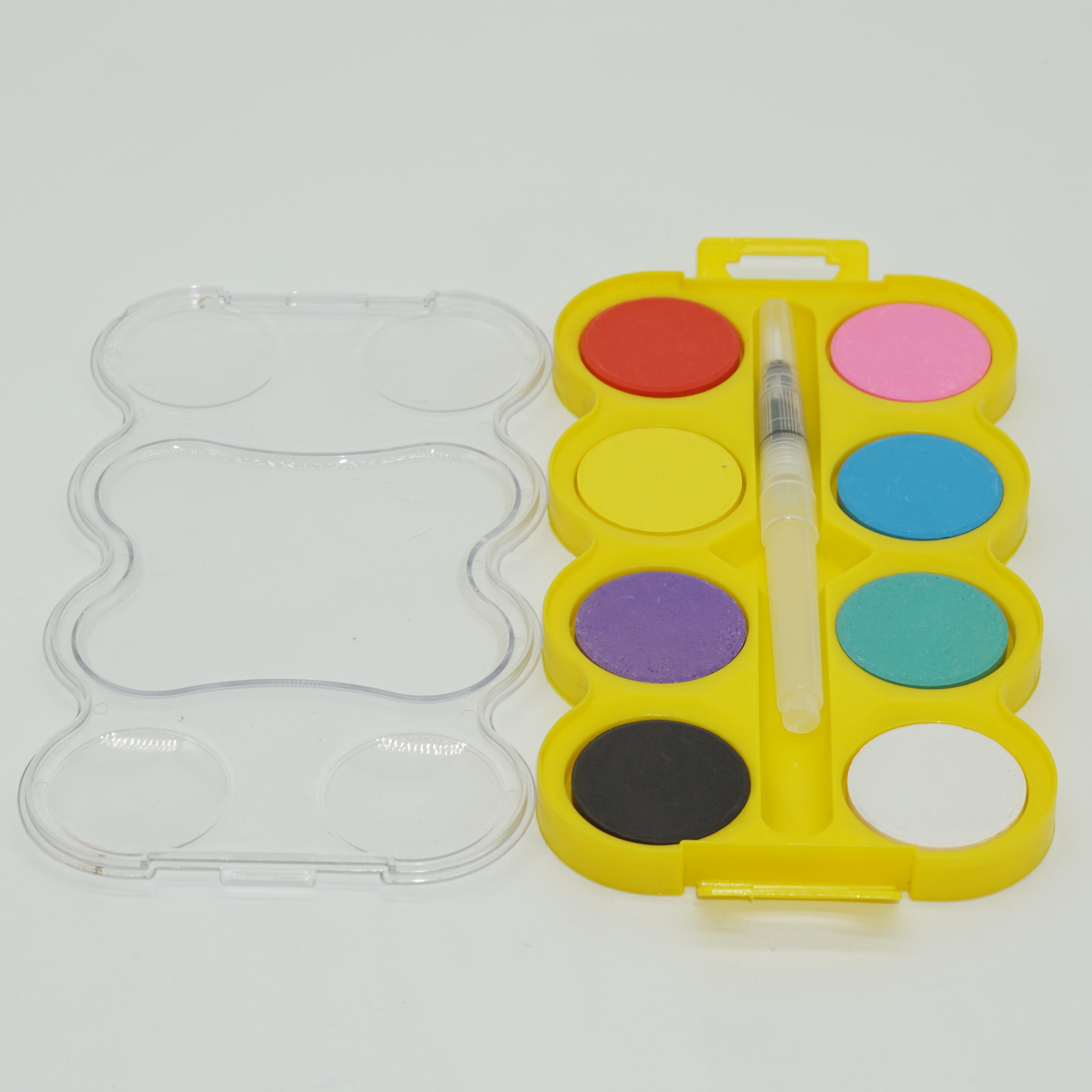 Wholesale Custom Big Size Eight Colors Solid Watercolor Cake Set with Brush 3