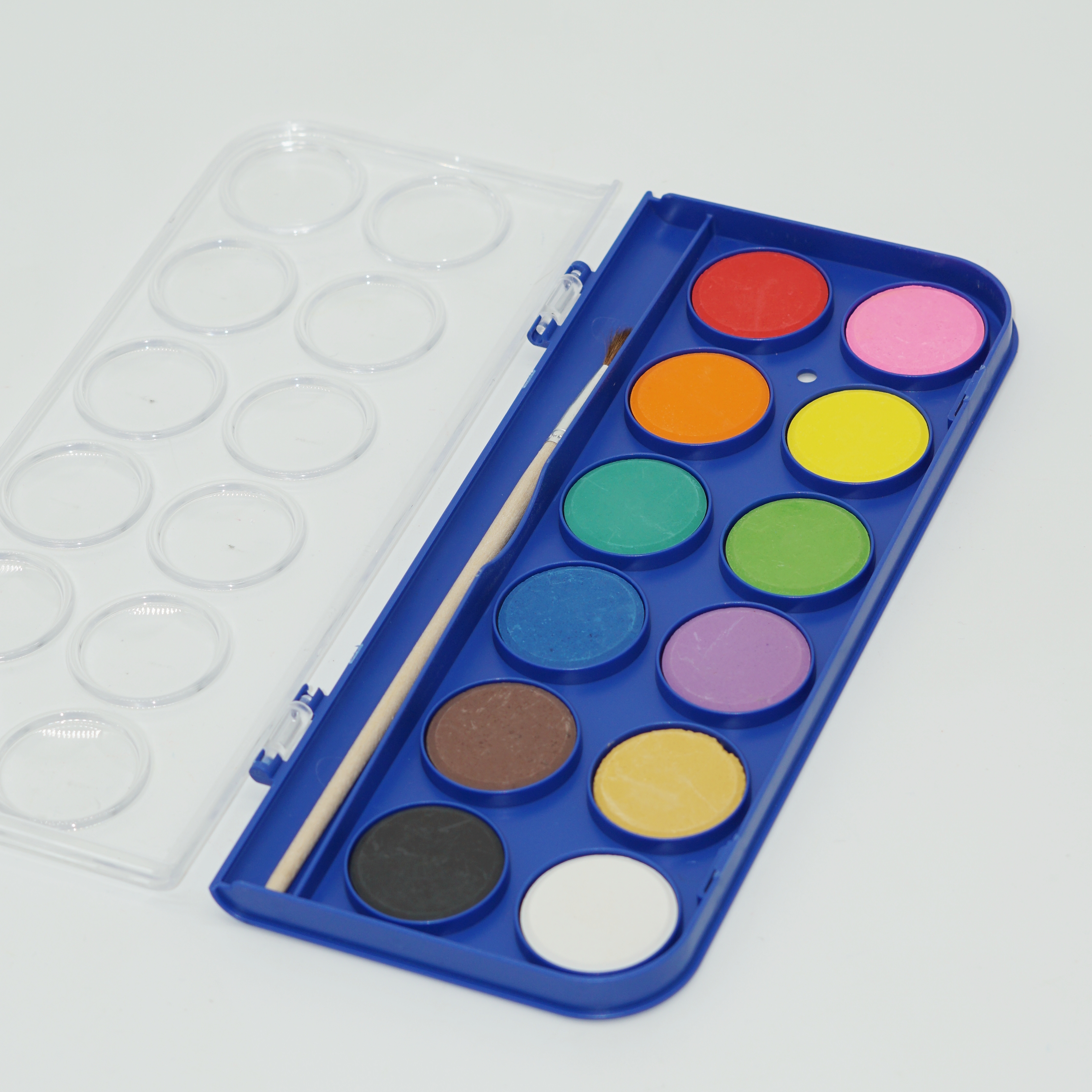 Wholesale Lowest Price of 12 Colors Solid Watercolor Set with Paintbrush 3
