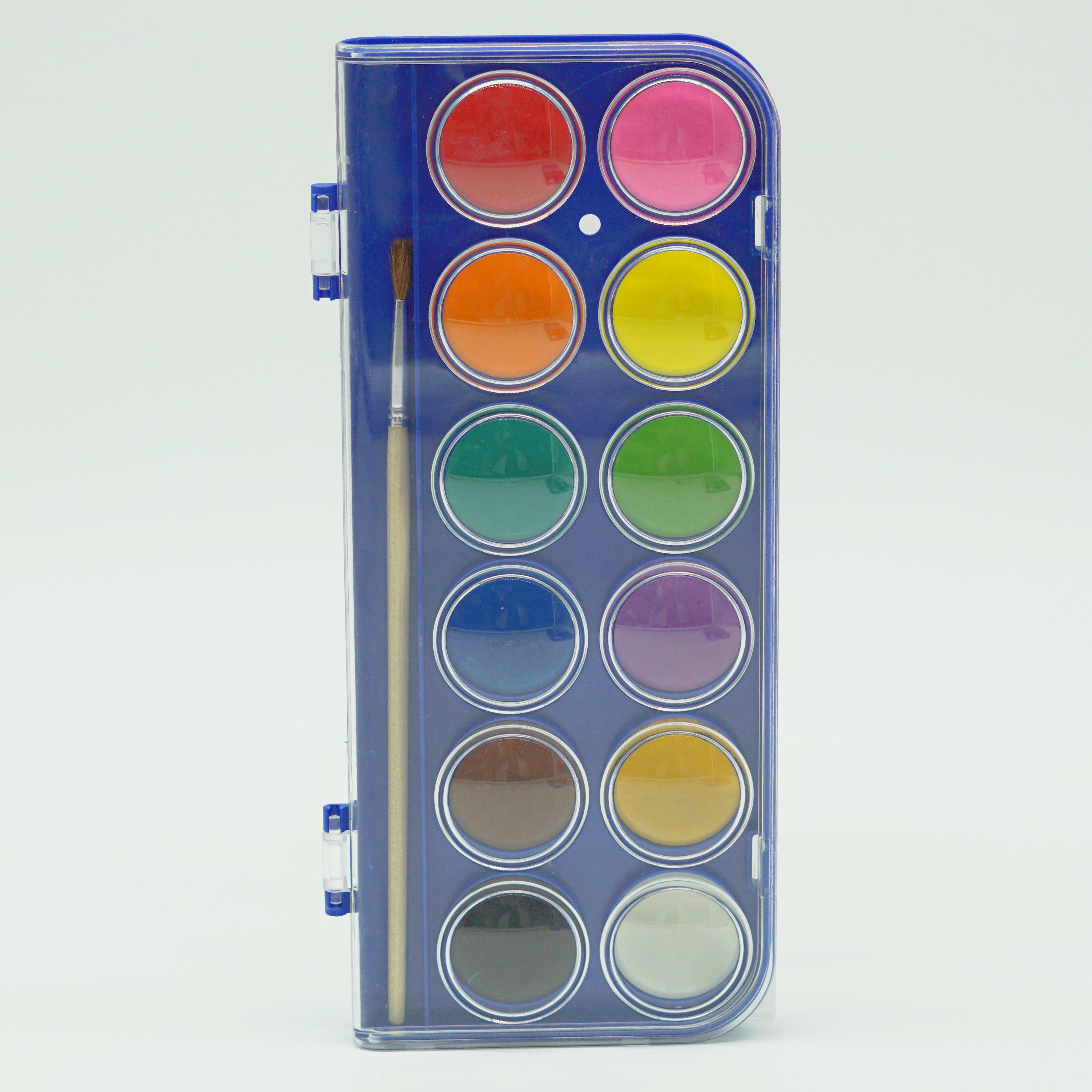 Wholesale Lowest Price of 12 Colors Solid Watercolor Set with Paintbrush 4