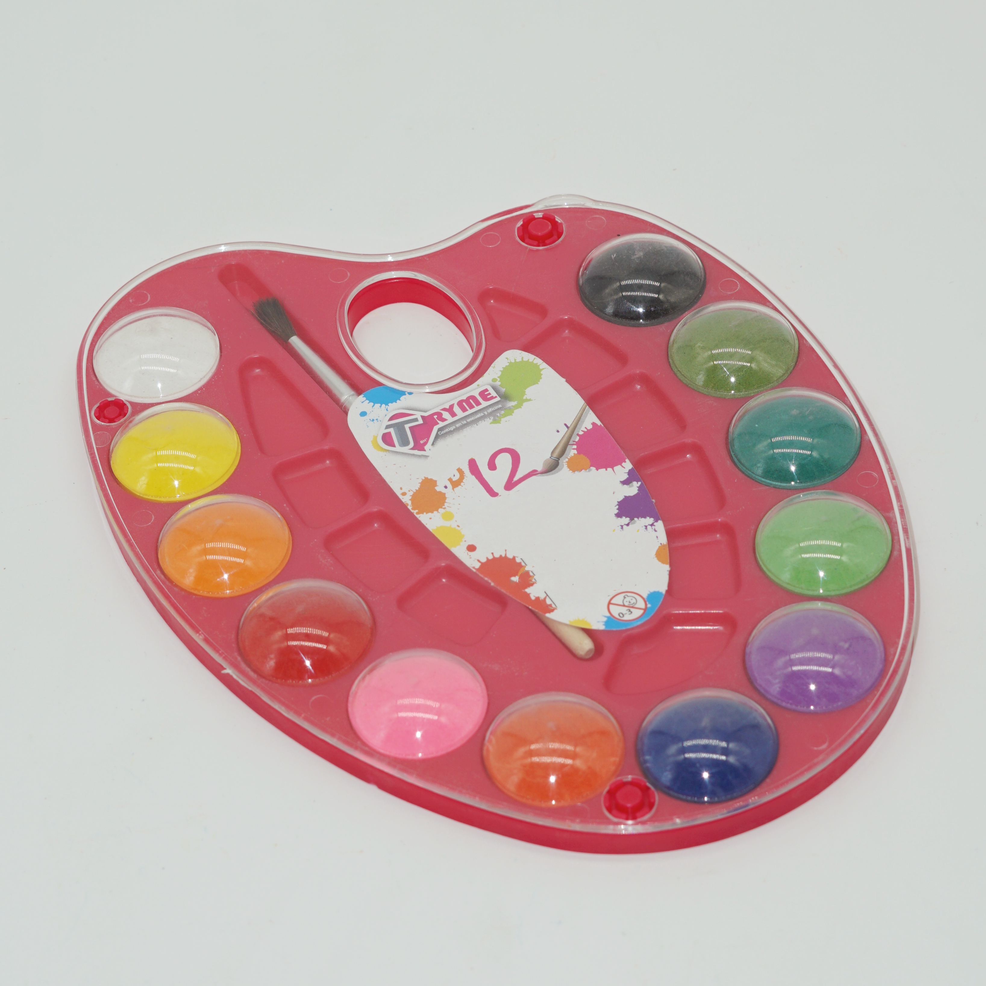 SupplierWholesale Custom Palette Shape Solid Watercolor Set with Paintbrush 3
