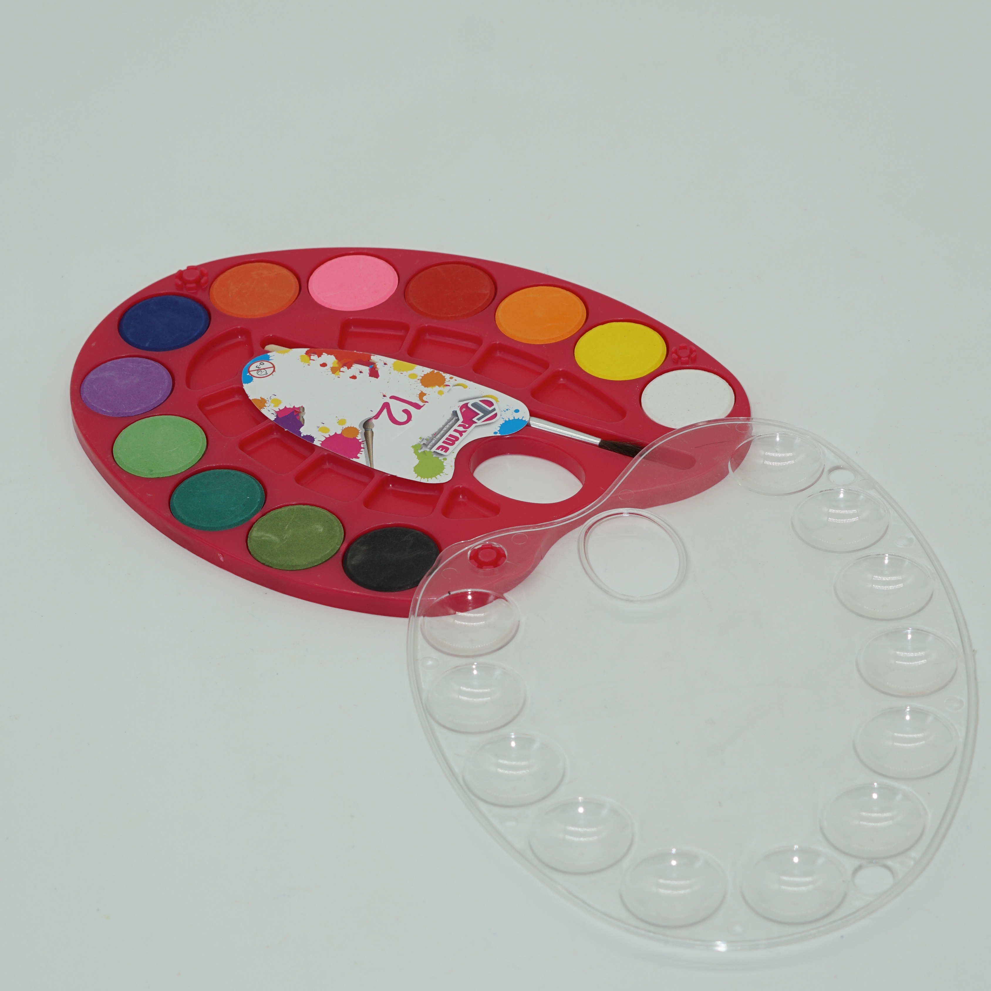 SupplierWholesale Custom Palette Shape Solid Watercolor Set with Paintbrush 8