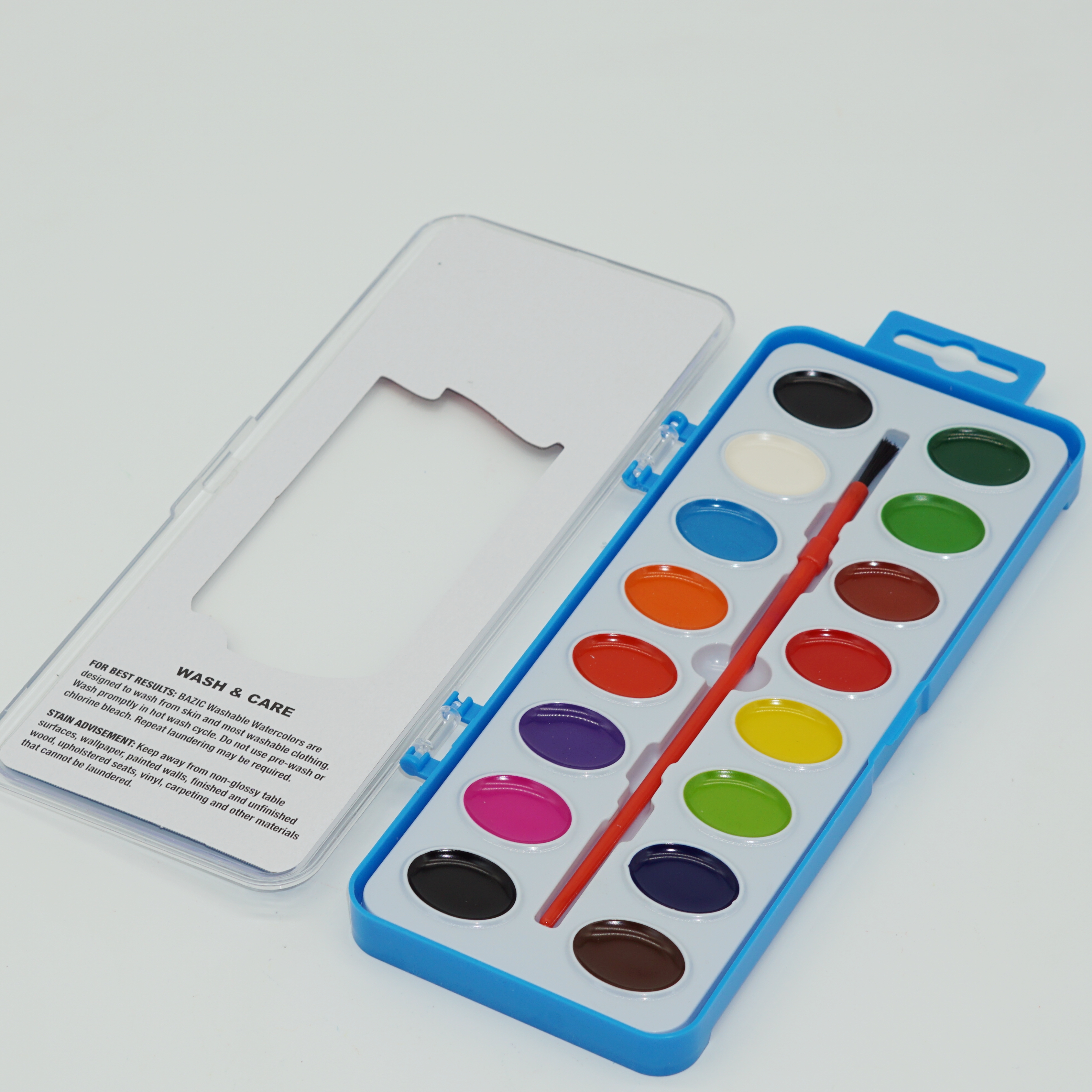 16 Colors Washable Watercolors Semi Dry Paint Includes Artist Brush 2