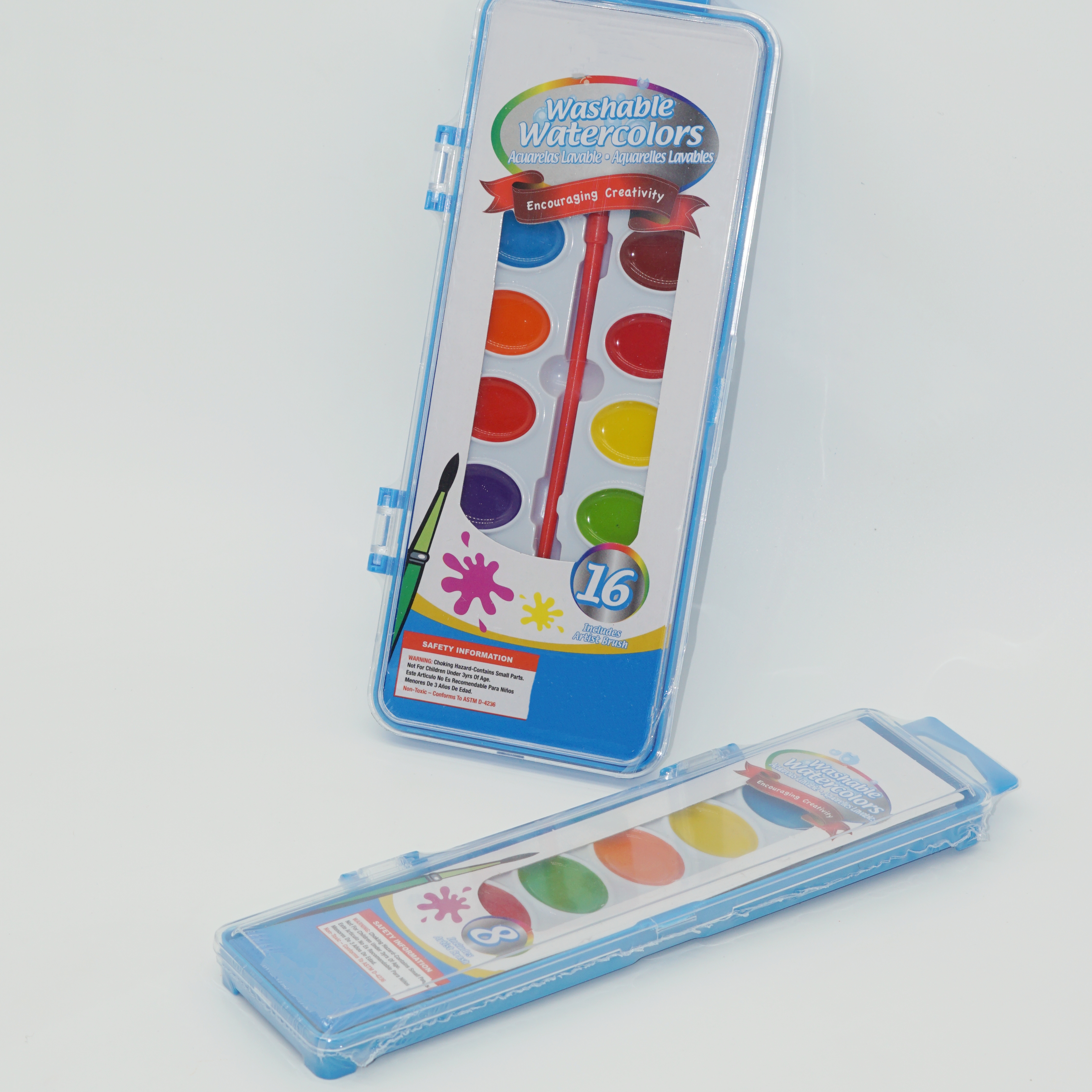 8 Colors Washable Watercolors Semi Dry Paint Includes Artist Brush 5