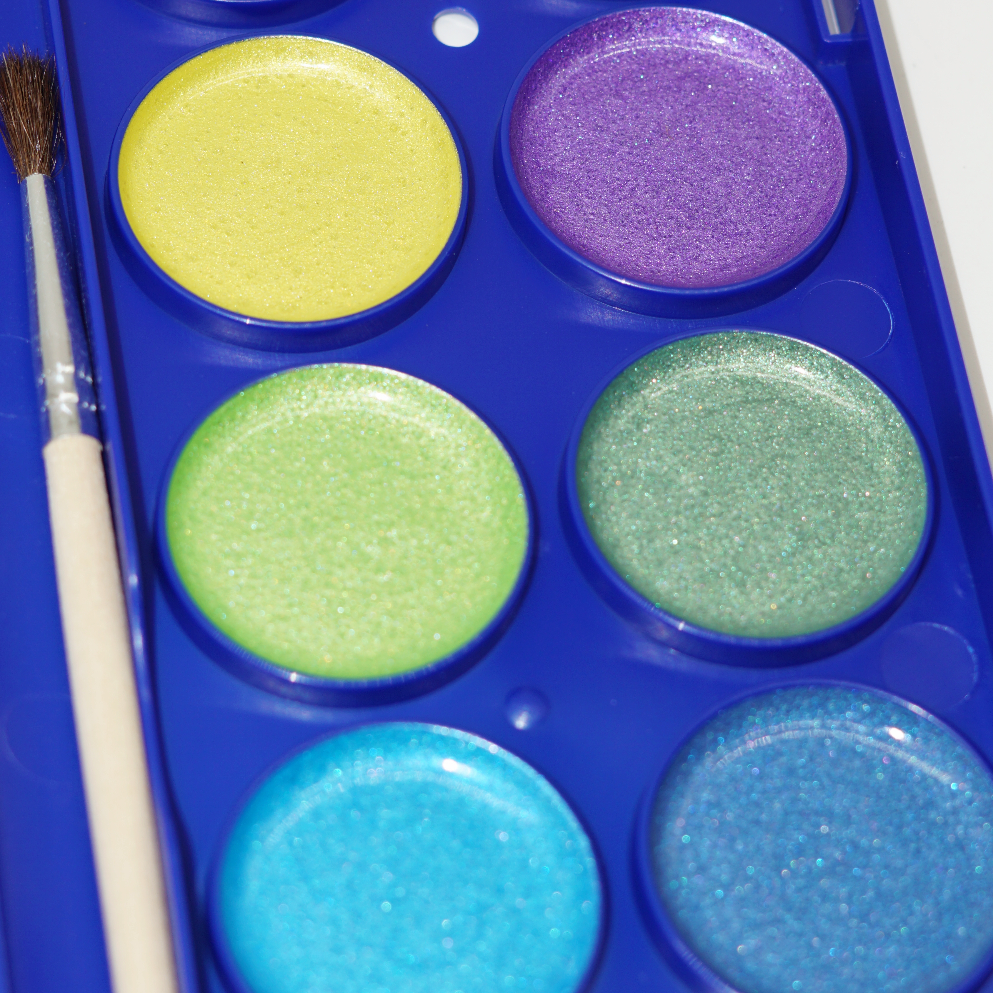 Hot Sale 12 Colors Semi Dry Metallic Colors Artist Solid Watercolor Paint Set with Paintbrush 9