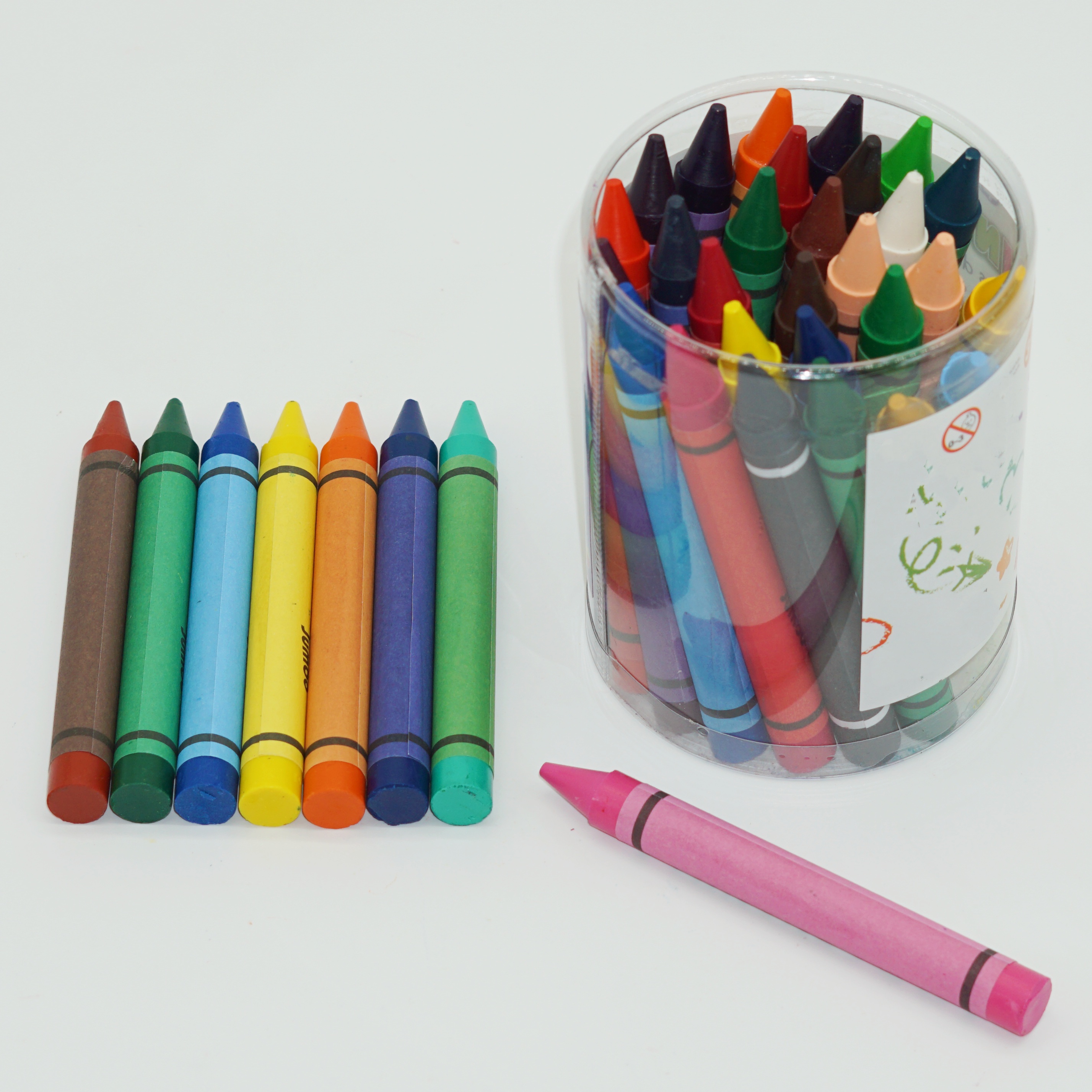 Customized Colorful 36 colors jumbo crayons packaging in plastic cylinders 8