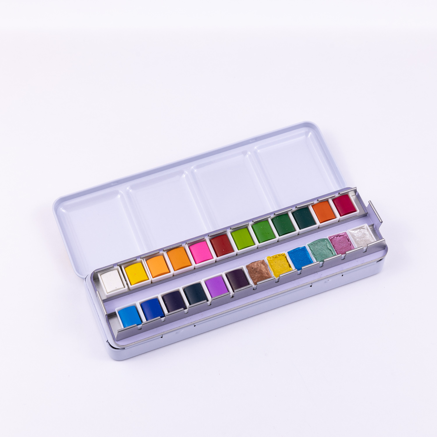 24 Colors Solid Watercolor Paint Set In Four-Colors Rendering Tin Box 4