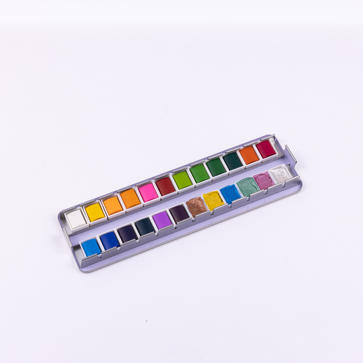 24 Colors Solid Watercolor Paint Set In Four-Colors Rendering Tin Box 5
