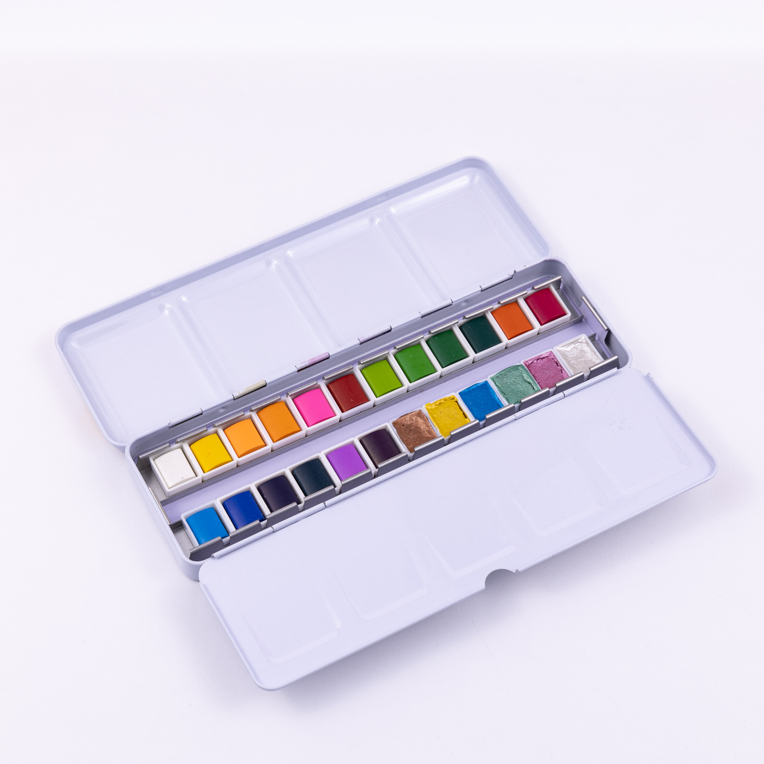 24 Colors Solid Watercolor Paint Set In Four-Colors Rendering Tin Box 6