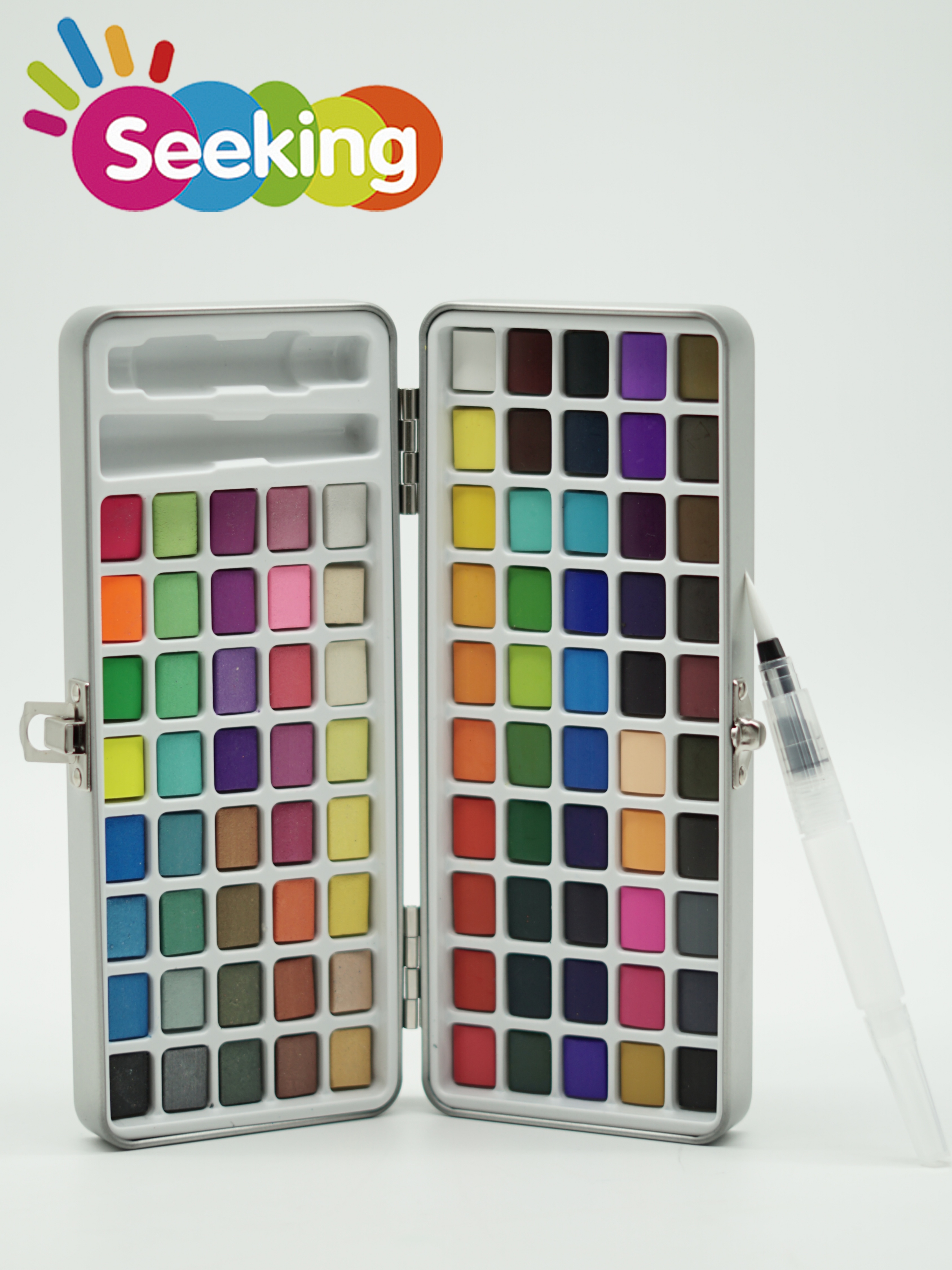 Best Supplier of 90 Colors Tin Box Watercolor with A Brush Pen 7