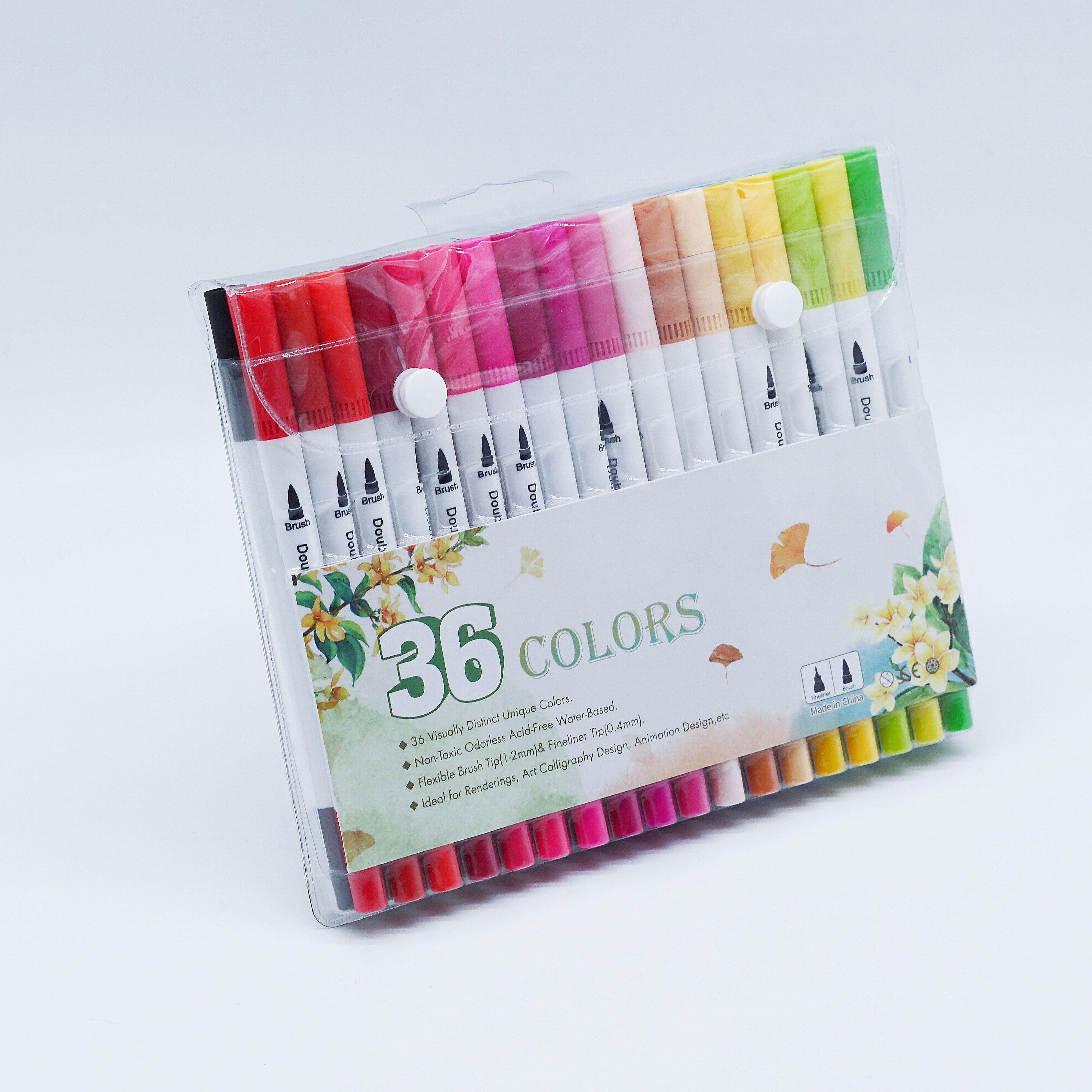 36 Colors Dual Tip Brush Pens with Brush Tip and Fine Tip 2