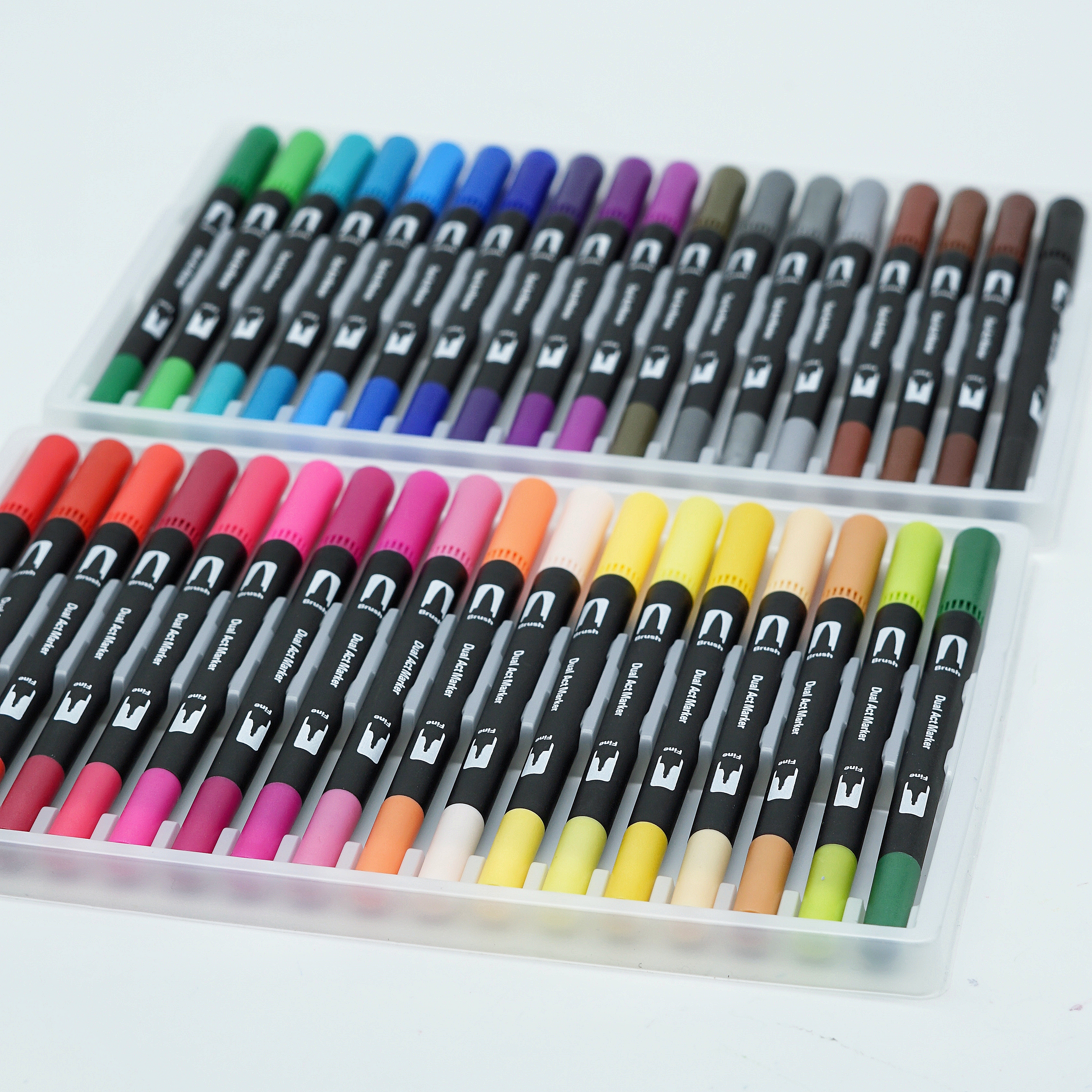 36 Colors Dual Tip Brush Pens with Brush Tip and Fine Tip 9