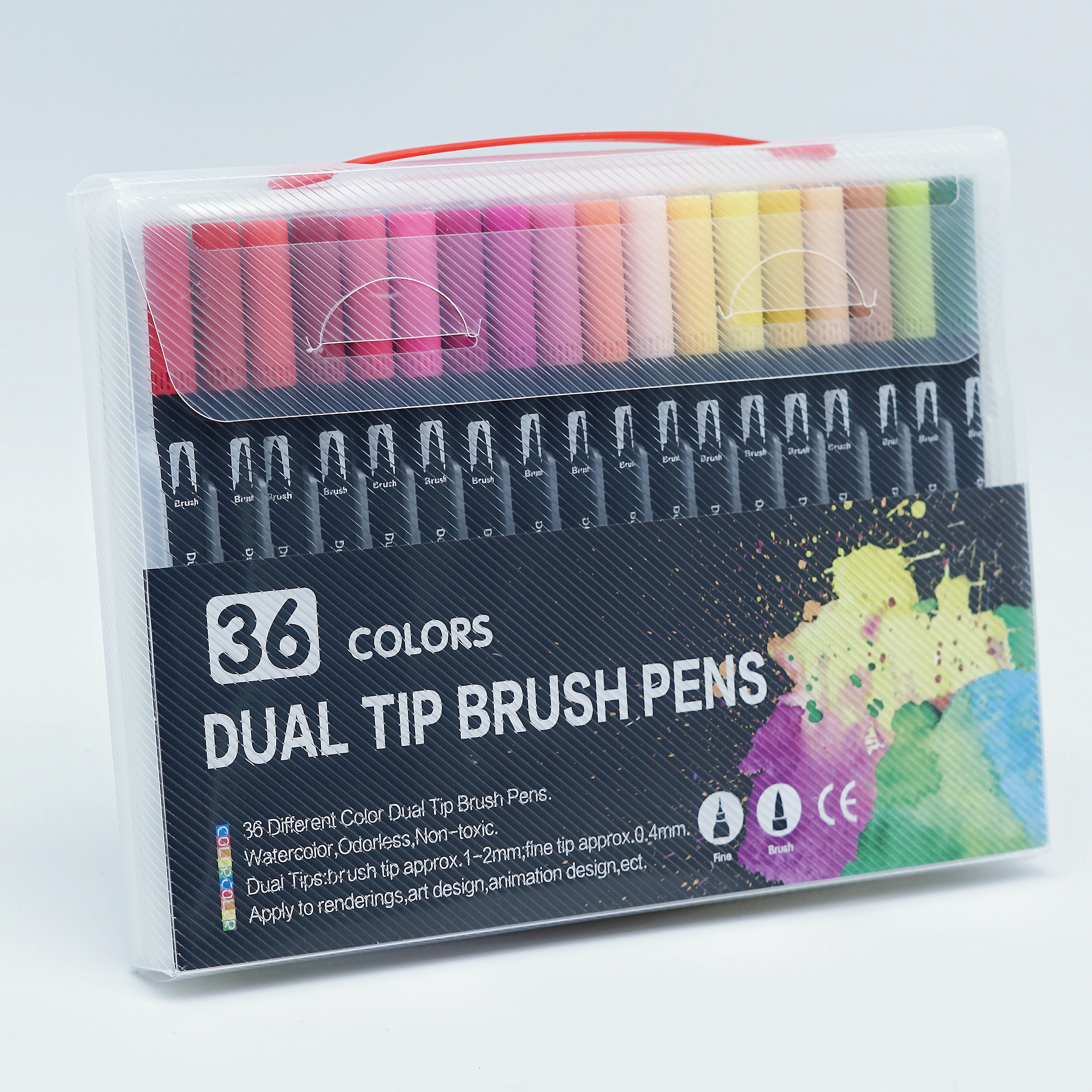 36 Colors Dual Tip Brush Pens with Brush Tip and Fine Tip 8