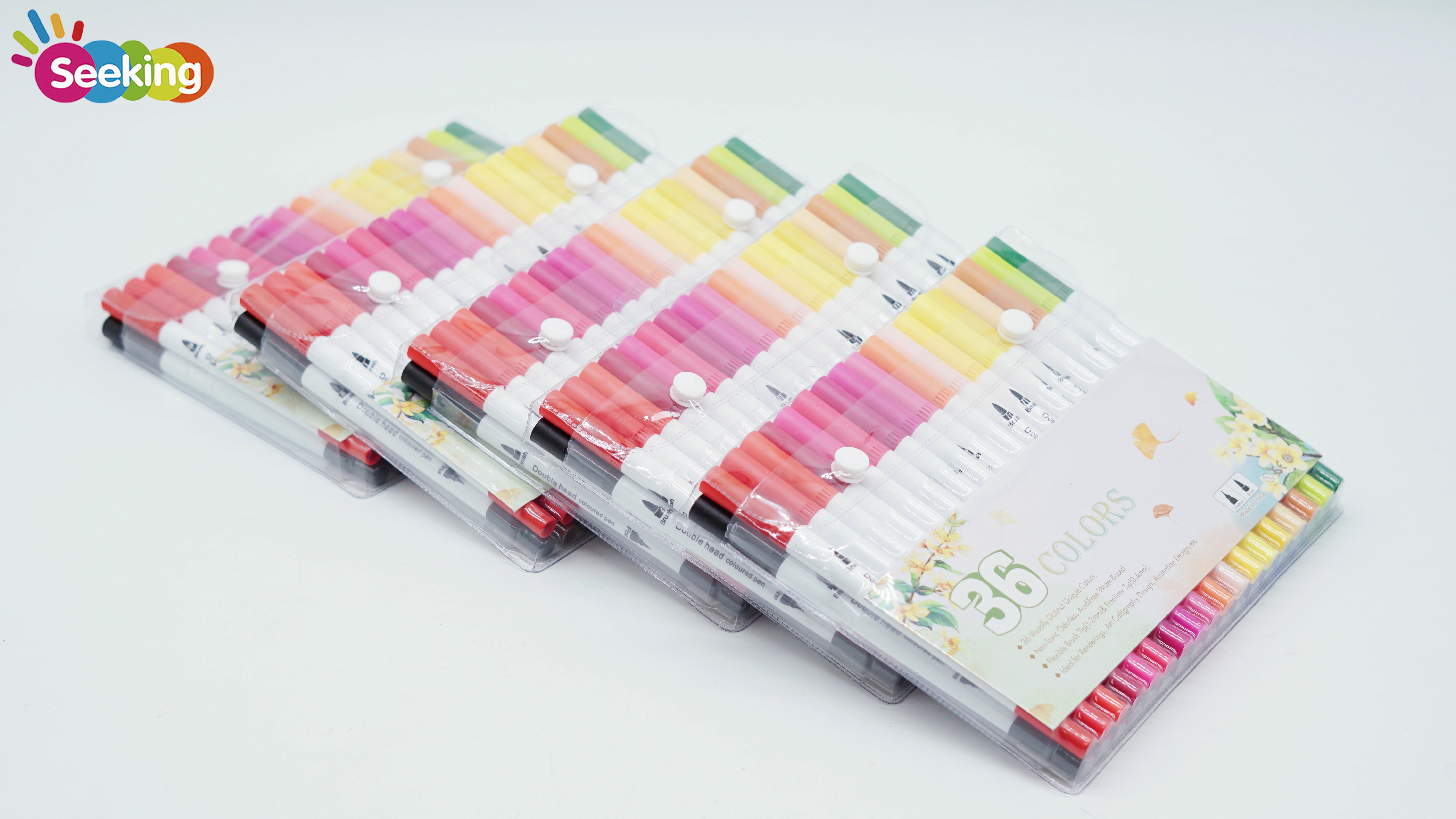 36 Colors Watercolor Pens Brush Pen and Fine Tip 7