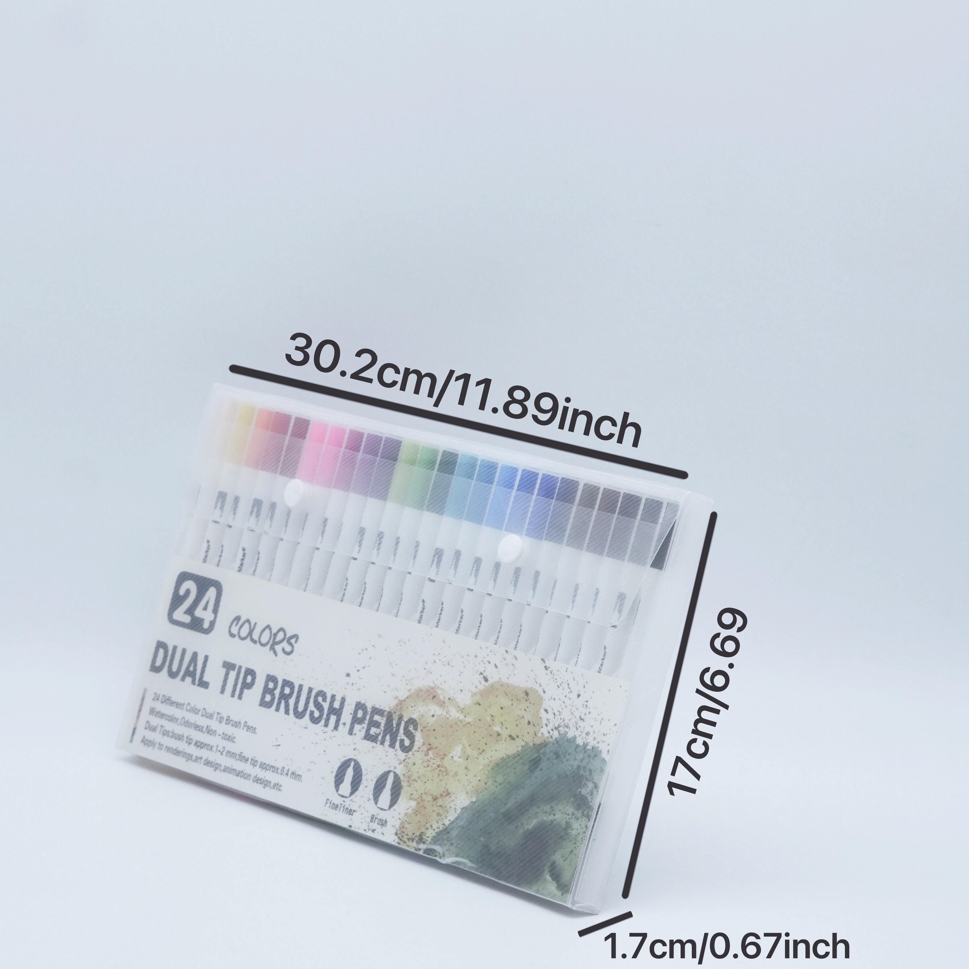 24 Colors Dual Tip Brush Pens Double-ended Watercolor Pens Products 4