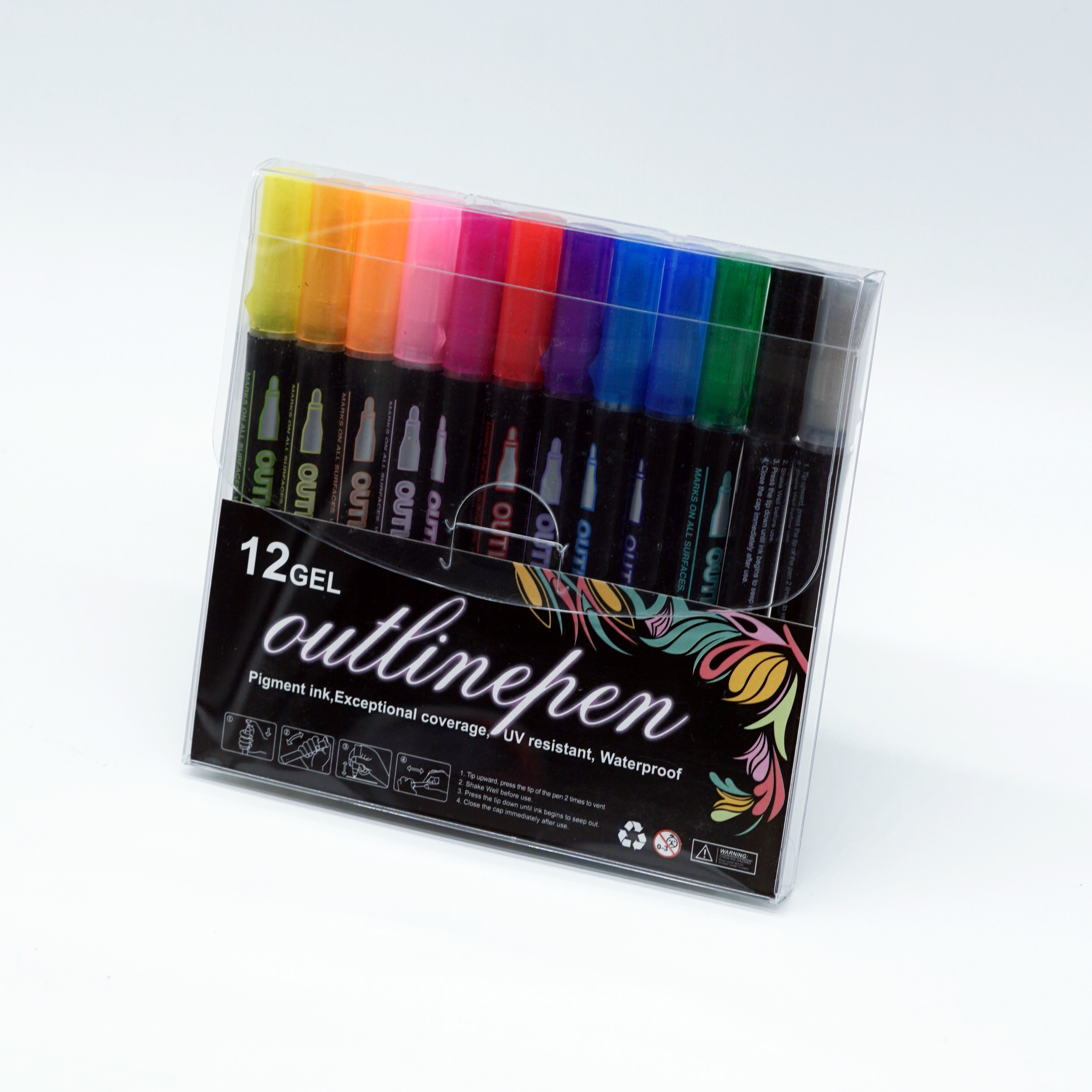 12 Colors Outline Marker Pen Set 2