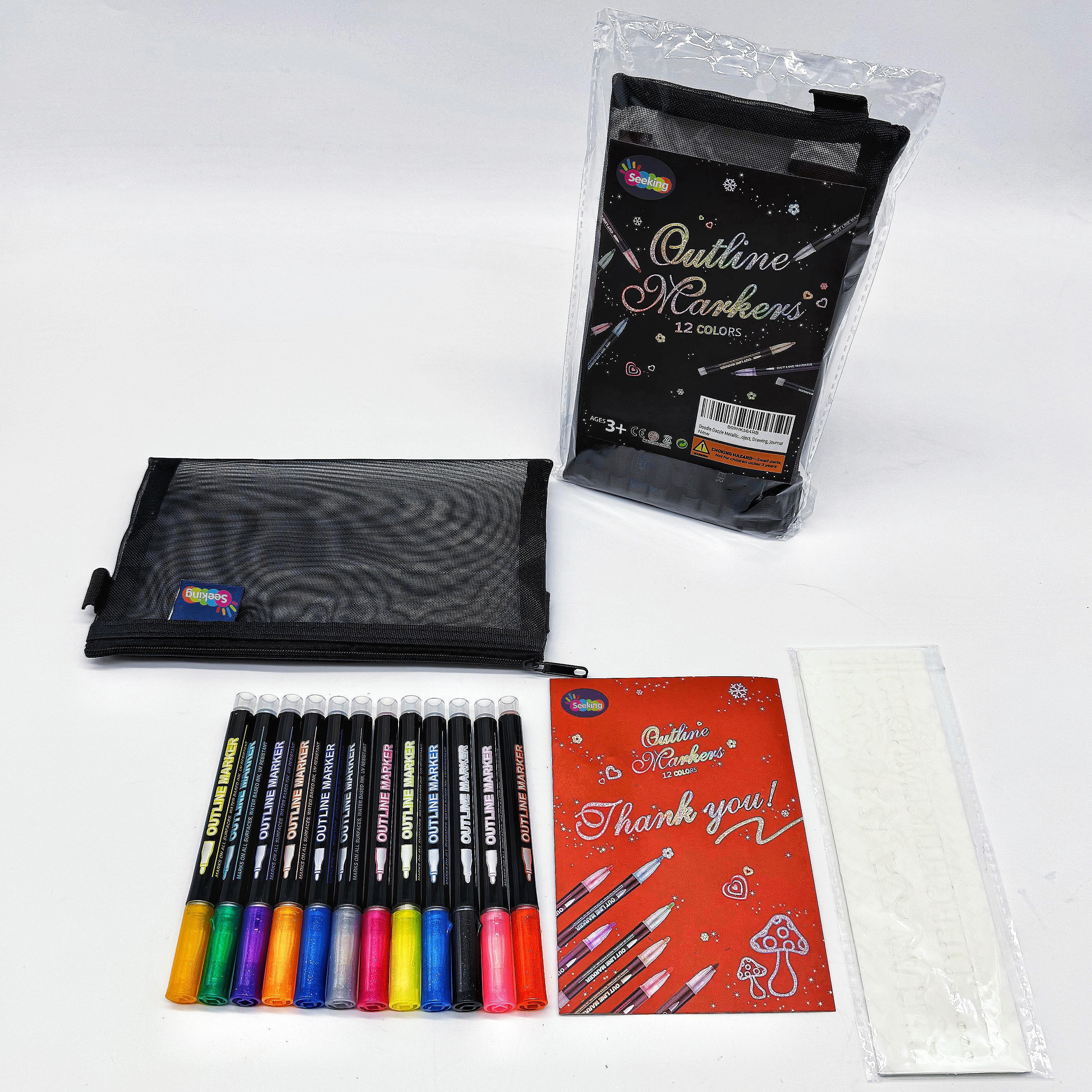 12 Colors Outline Marker Pen Set 1