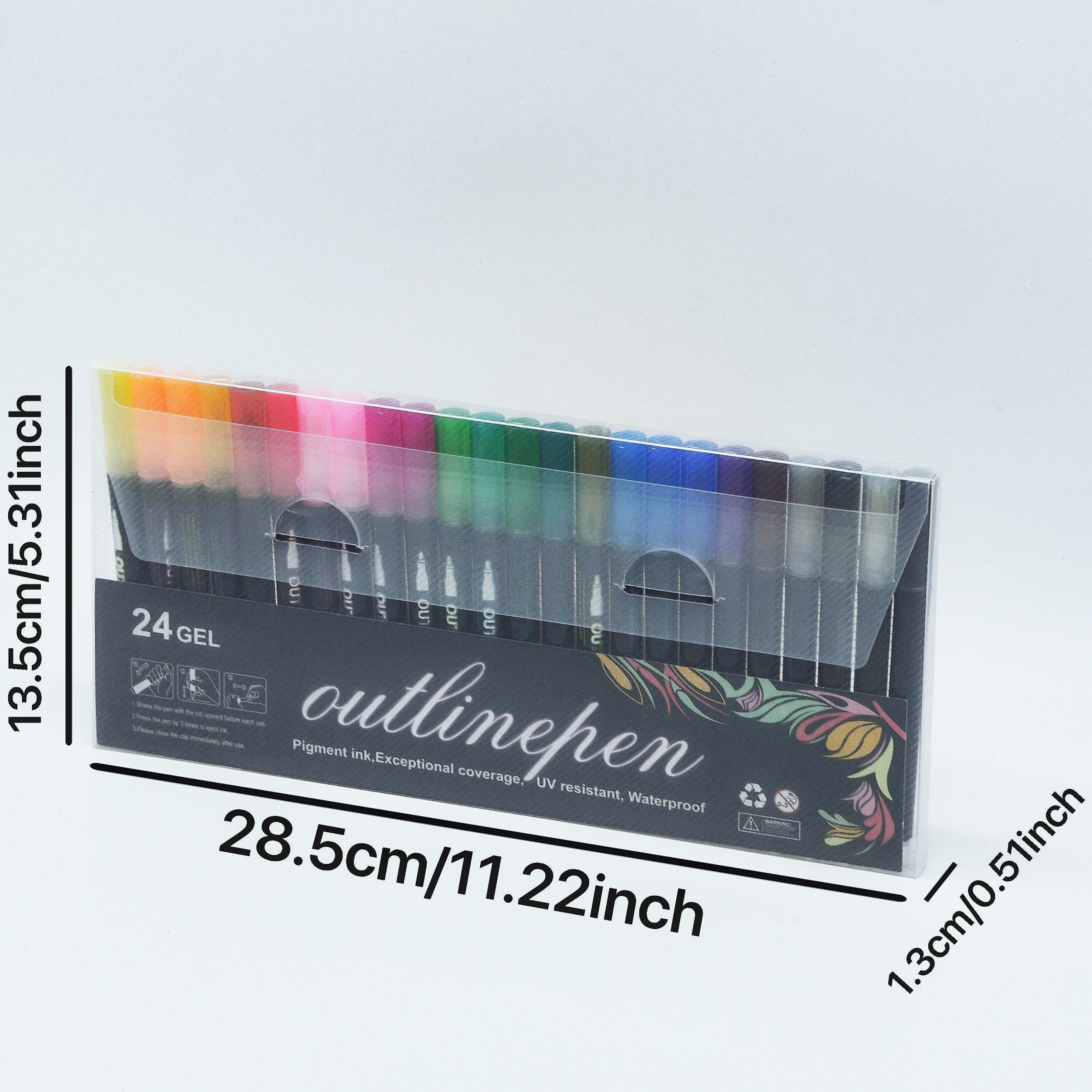 24 Colors Gel Outline Pen Marker Gifted Set 4