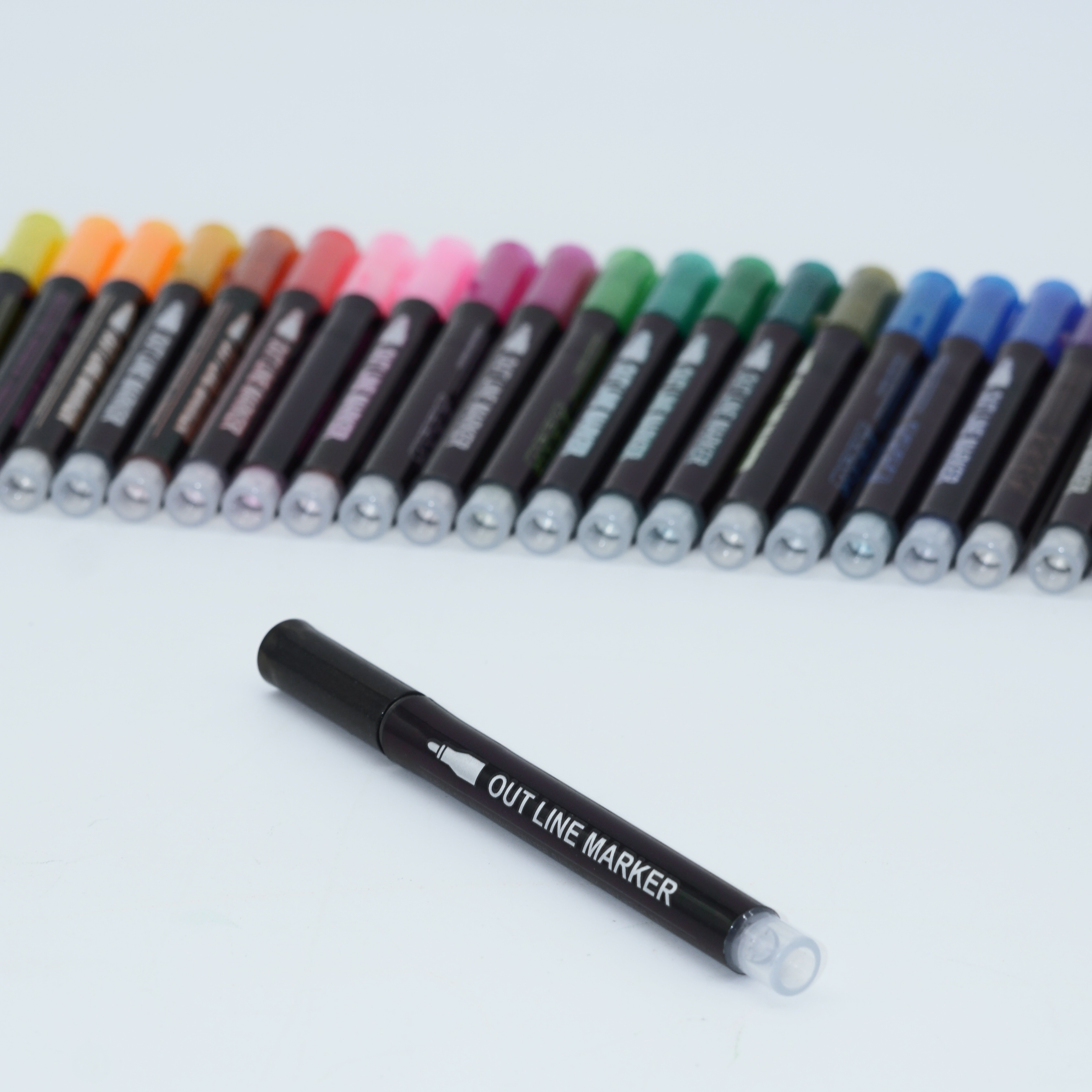 24 Colors Gel Outline Pen Marker Gifted Set 8
