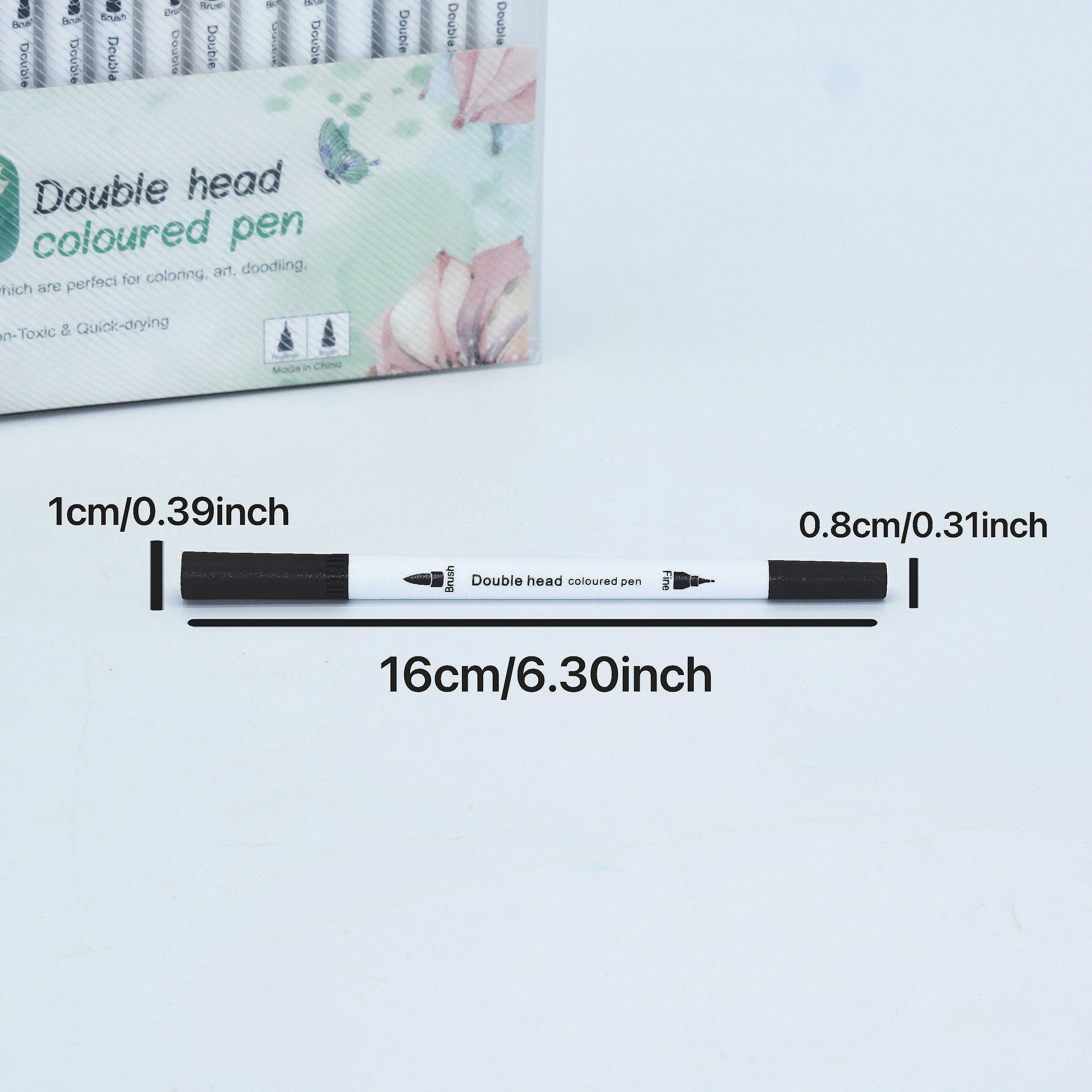 100 Colors Double Head Colored Pen with Fine Tip and Brush Tip 5
