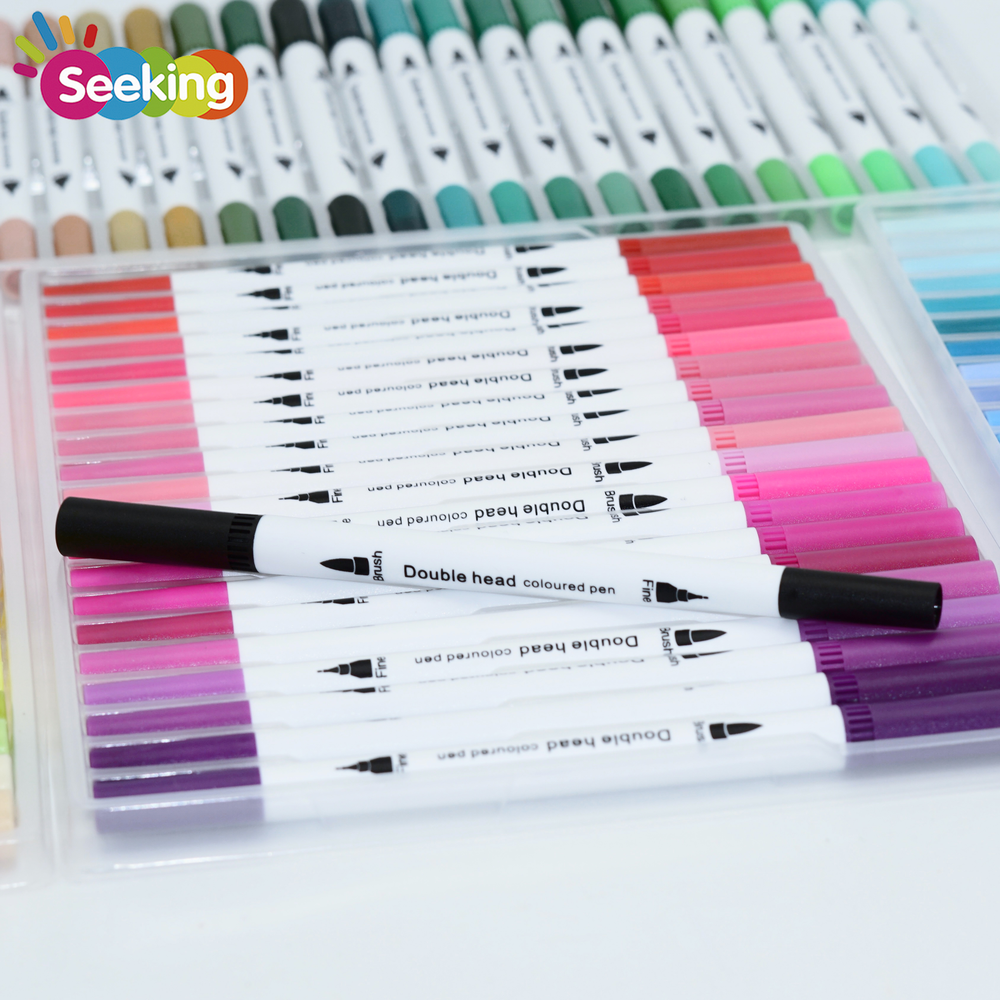 100 Colors Double Head Colored Pen with Fine Tip and Brush Tip 8