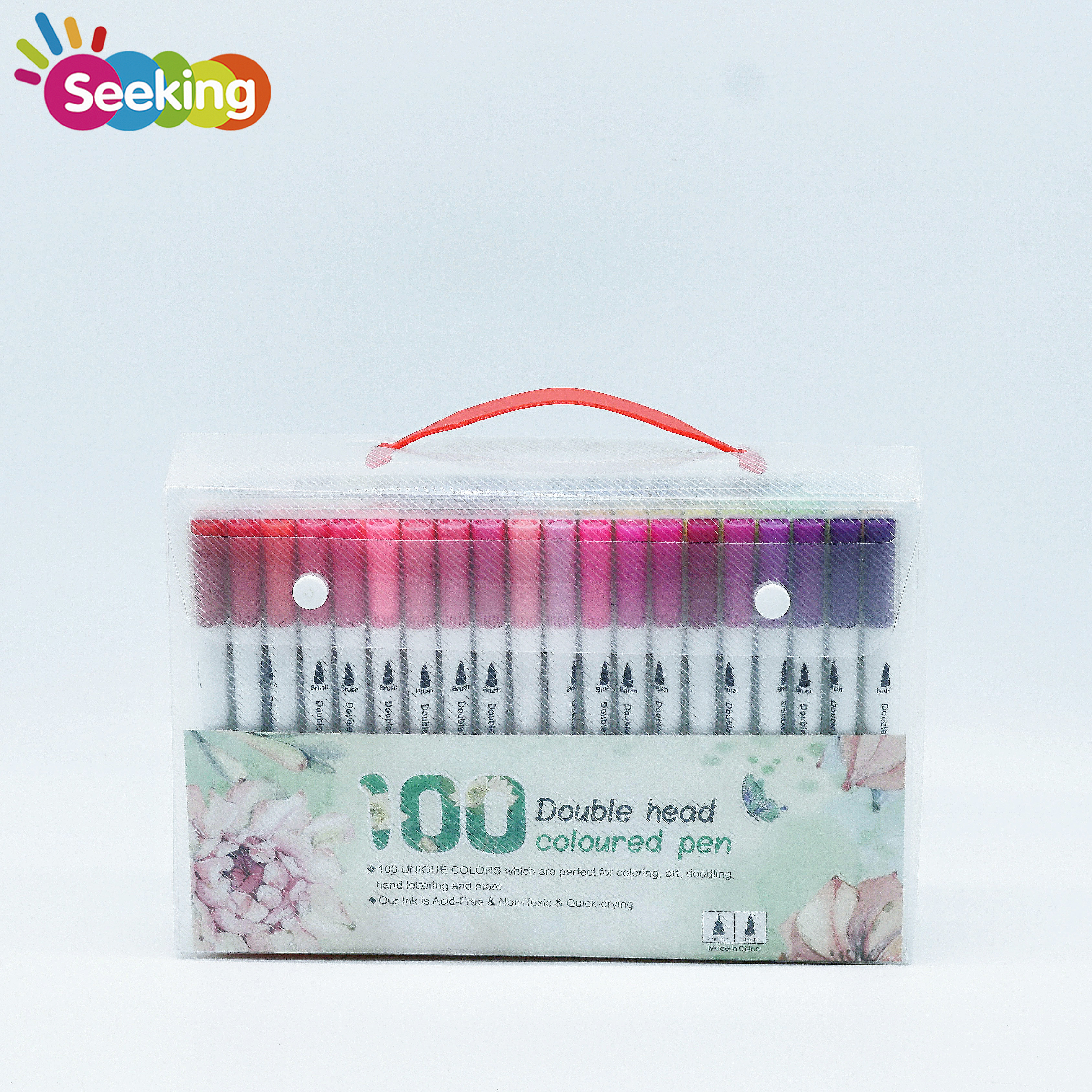 100 Colors Double Head Colored Pen with Fine Tip and Brush Tip 6