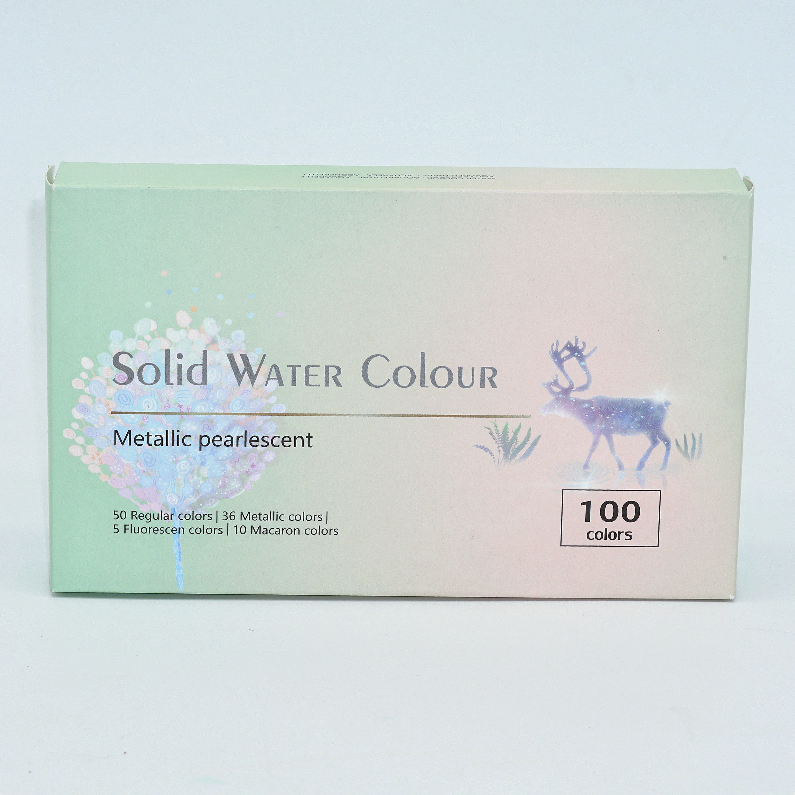 100 COLORS SOILD WATER COLOR METALLIC PEARLESCENT 3