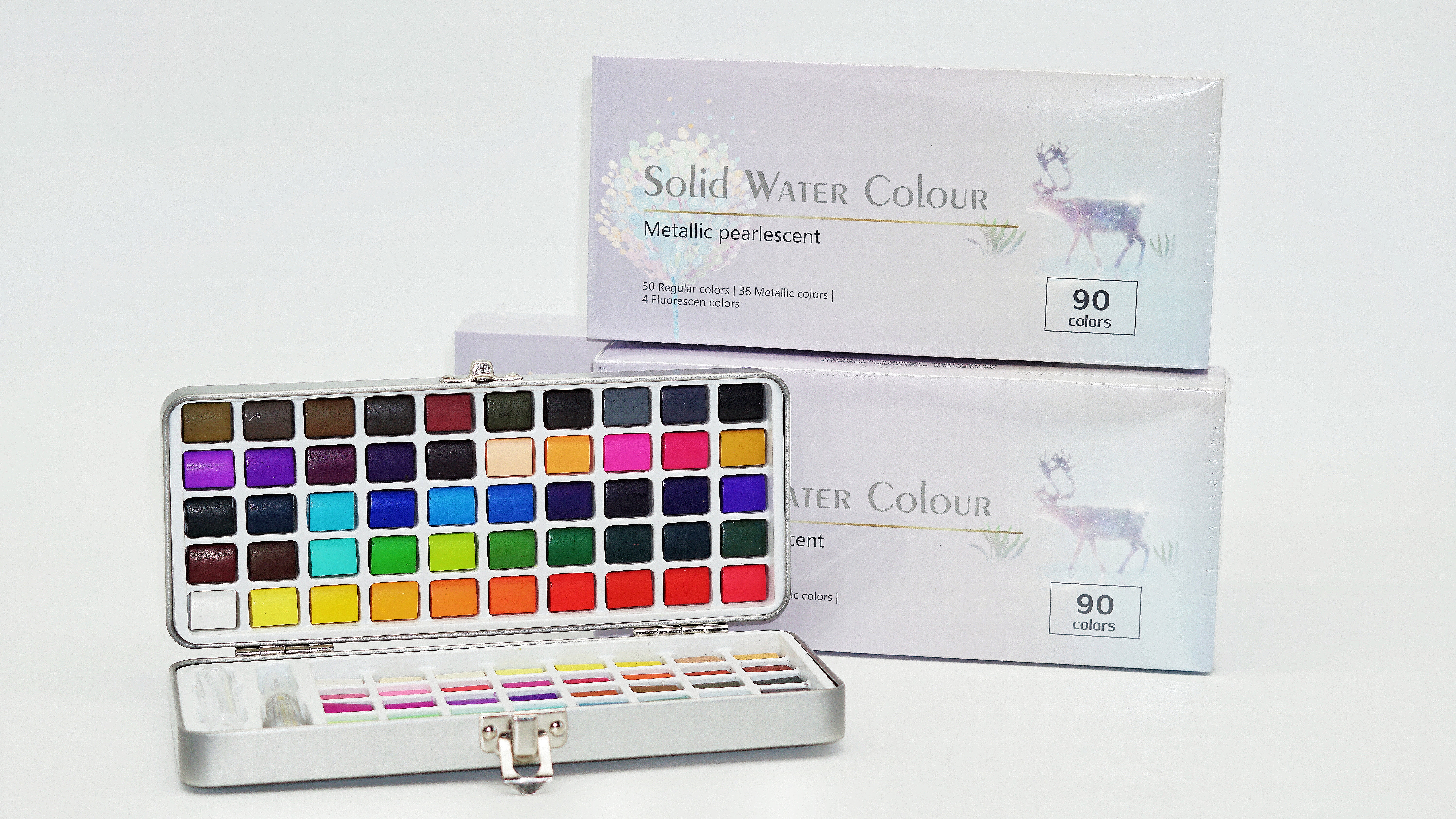 100 COLORS SOILD WATER COLOR METALLIC PEARLESCENT 2