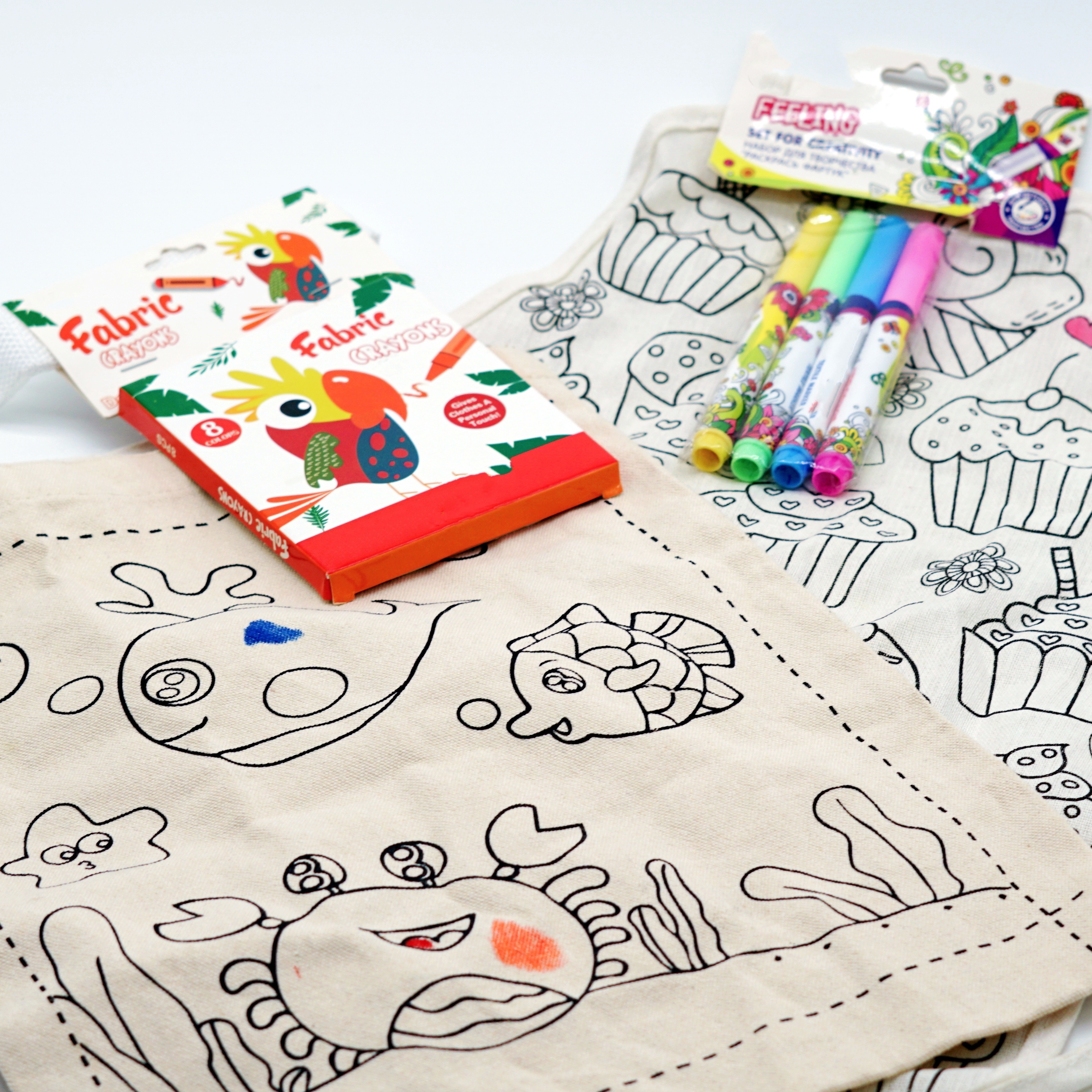 Fabric Crayon With Fabric Apron Or Fabric Carrier Bag 6