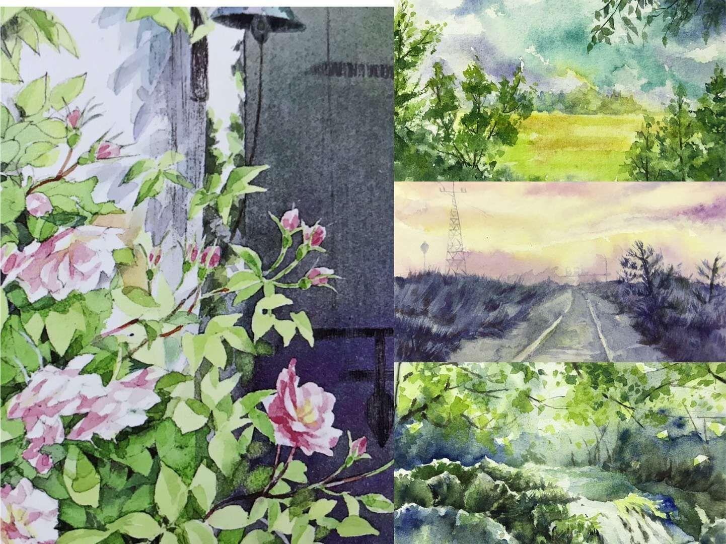 Difference between watercolour, gouache, acrylic and oil painting 3