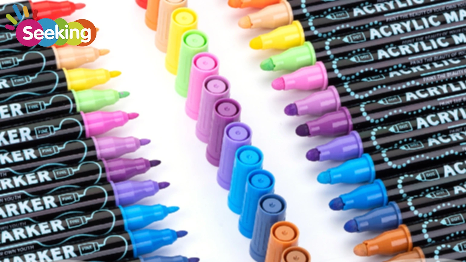Rotulador acrílico de doble punta, de secado rápido, resistente al agua y con colores apilables. Fabricante. 1