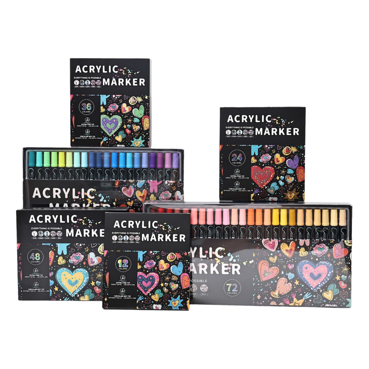 Double-headed Acrylic Marker Pen Quick-drying Waterproof with Stackable Color Manufacturer 2