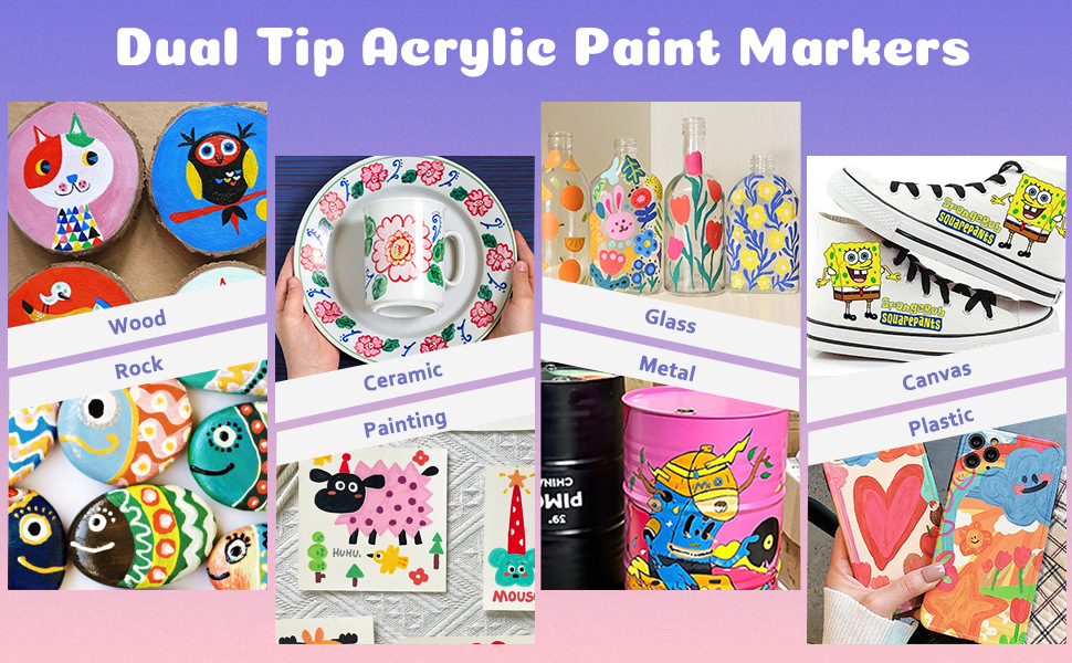 Double Brush Tips Metallic Acrylic Ink Marker Pen Graffiti Flash Color Paint DIY Waterproof Art Manufacturer 5