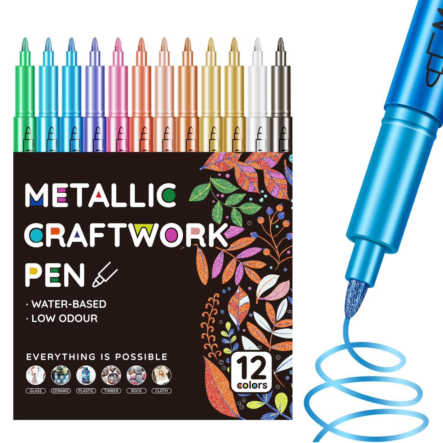 Quick Shipment Wholesale 12/24/36 Colors Metallic Craft Pen Acrylic Marker Sign-in Greeting Card Album DIY 7