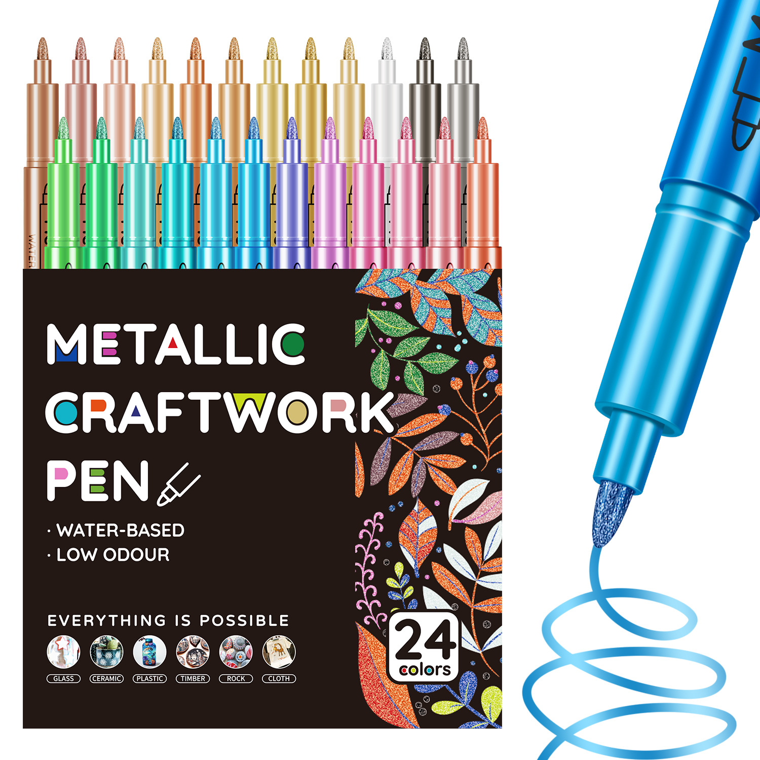 Quick Shipment Wholesale 12/24/36 Colors Metallic Craft Pen Acrylic Marker Sign-in Greeting Card Album DIY 8