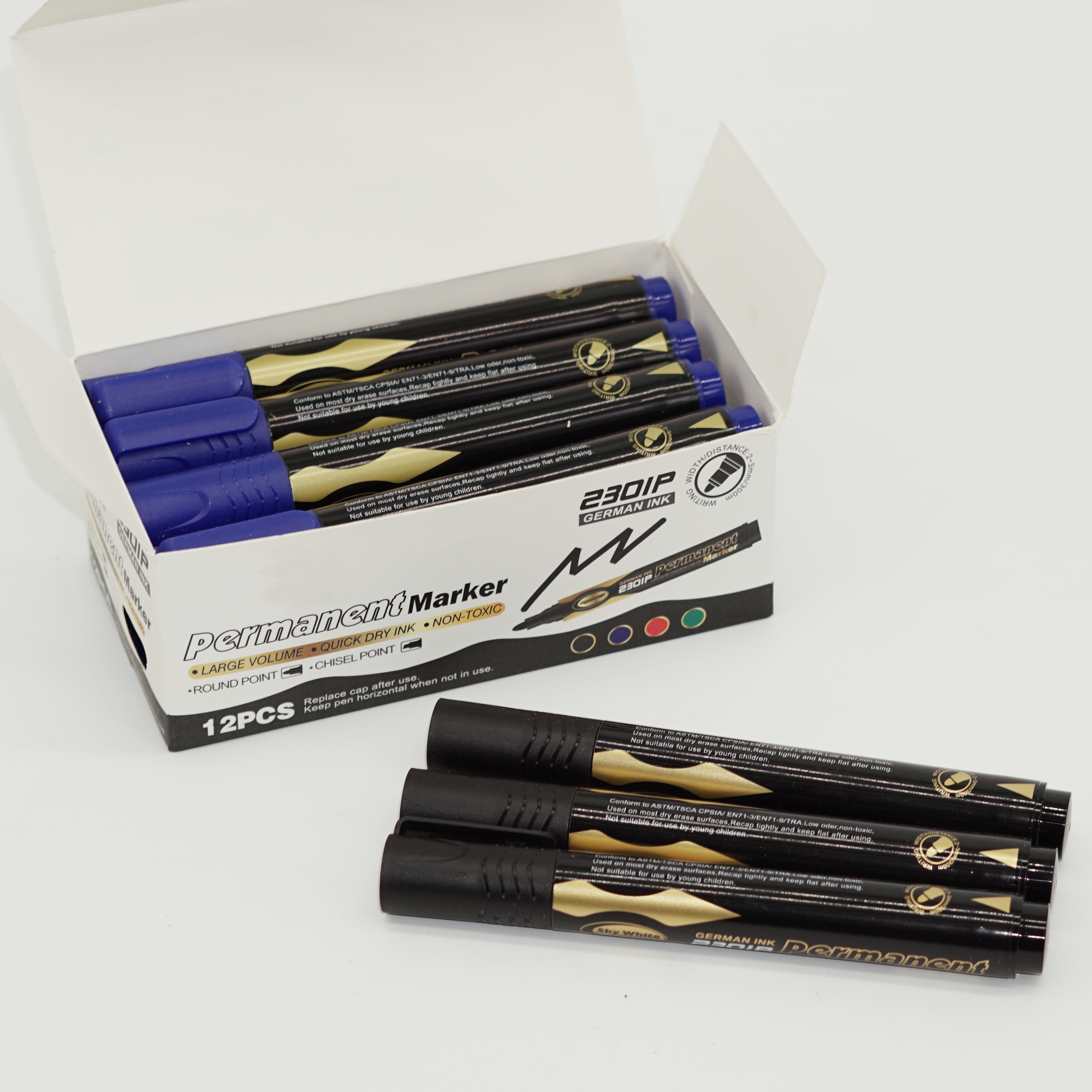 Wholesale Customized 12 PCS Large Ink Capacity Permanent Marker Pens Professional Factory Manufacturer 2