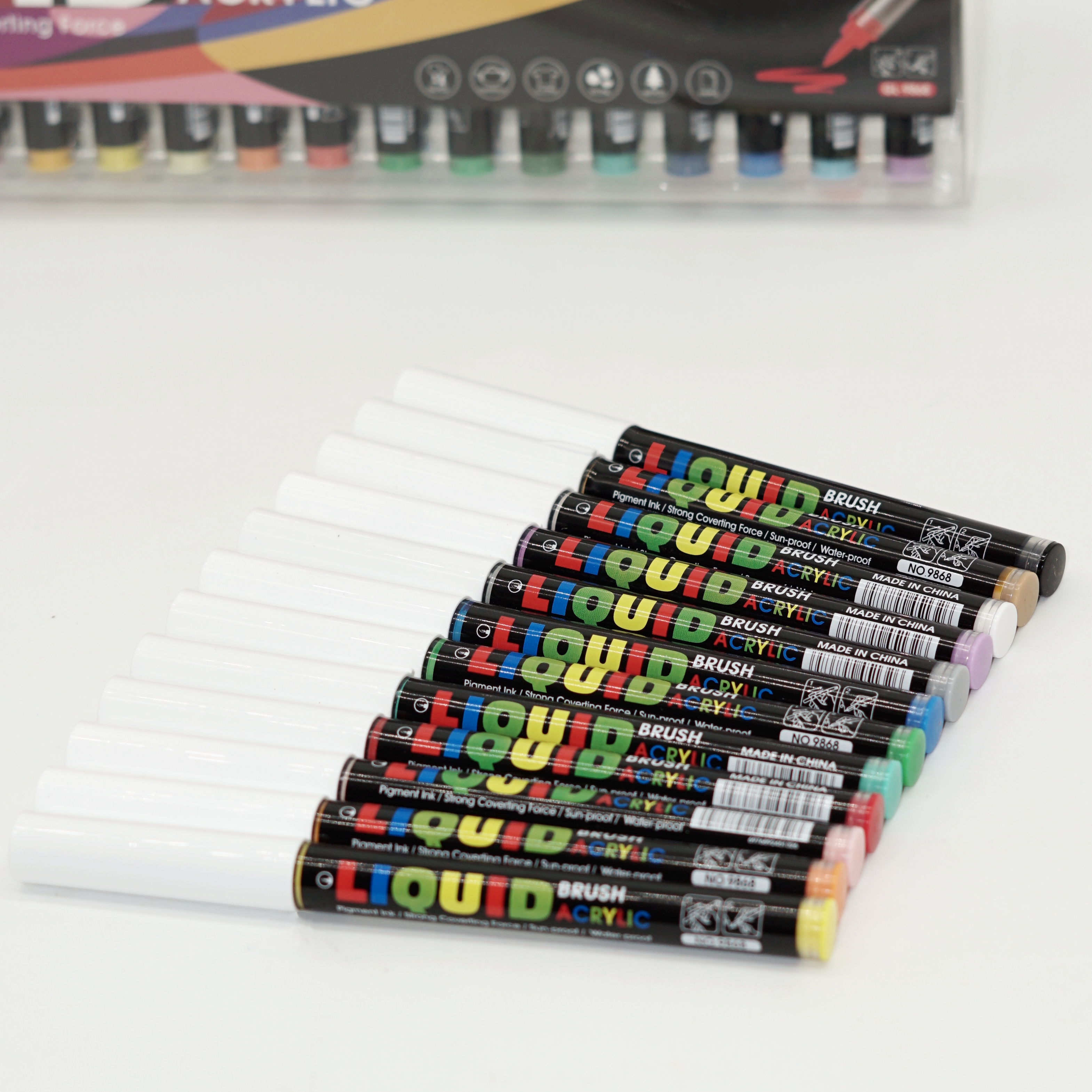 Super High Quality Straight Liquid Brush Acrylic Marker Set Max 120 Colors Set Wholesale Supplier 2