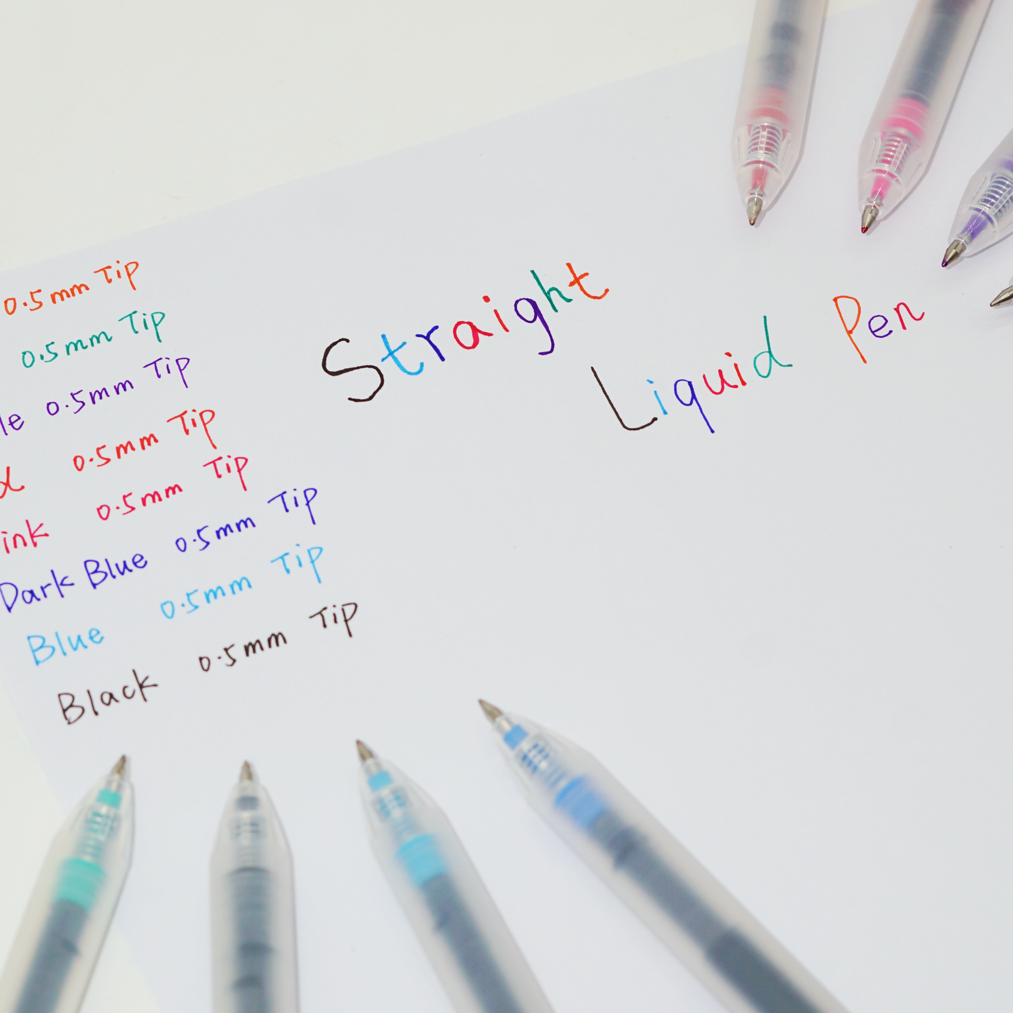 Wholesale Custom 8 Colors Press Straight Liquid Gel Pens Set Stationery Manufacturer Factory Price 5
