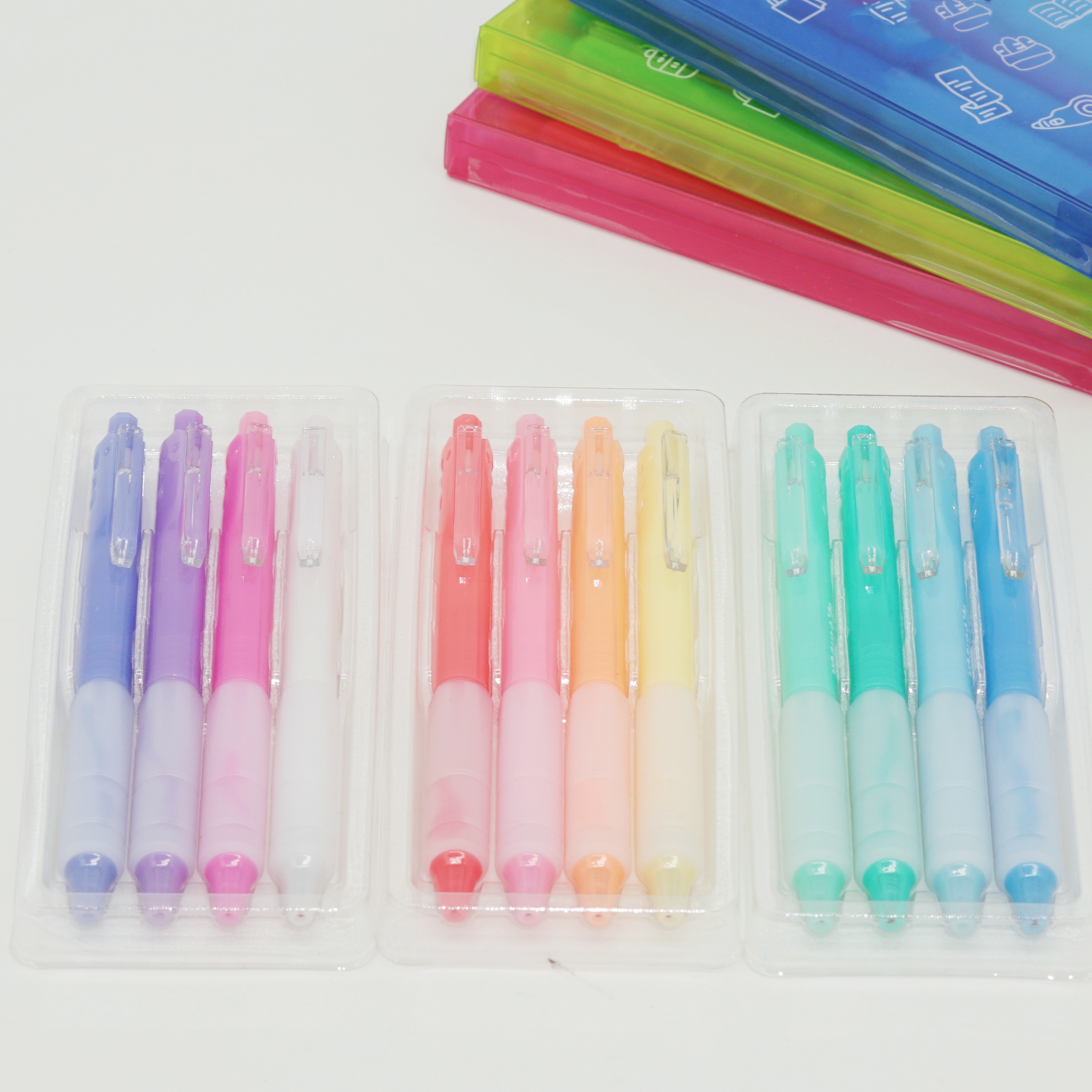 New Arrival 12 Colors Push-type Bullet Acrylic Ink Gel Pen Stationery Handbook Supplies Gift Set 5