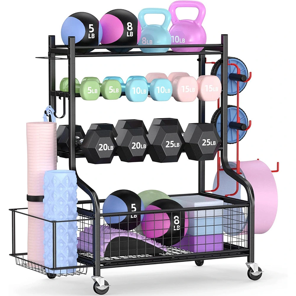 Commercial Dumbbell Rack, Heavy-Duty with Locking Casters SH-H0007 1