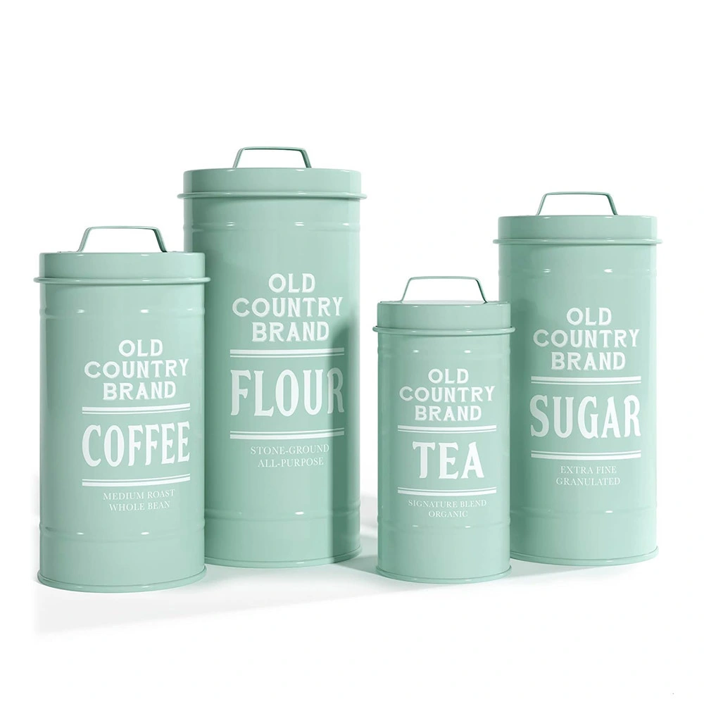 Airtight Food Storage Canisters, 4-Piece Metal Set with Scoop SH-KI23090 1
