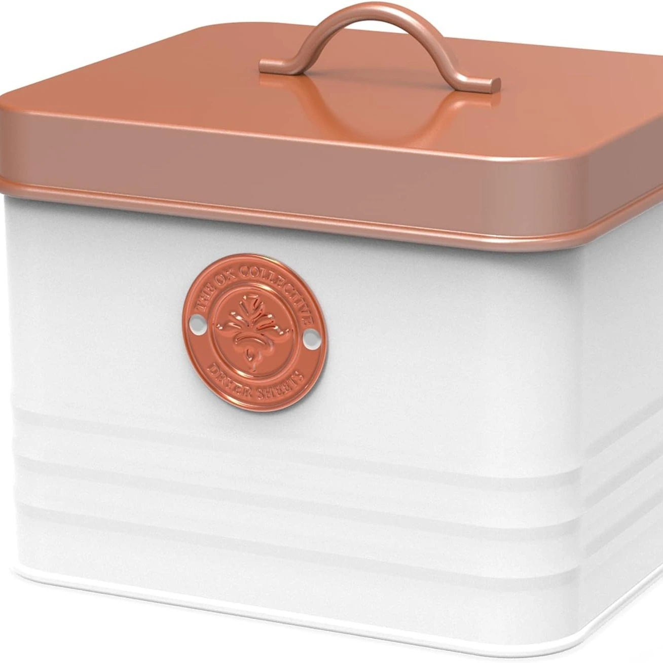 Modern farmhouse Dryer Sheets Holder, metal Dryer Sheet Dispenser Container for Laundry Room decor and accessories, Lint Bin with Lid for organization 1