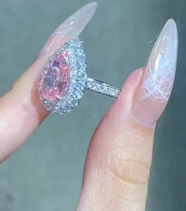 Lab Grown Pink Diamond Engagement Ring Custom Lab Diamond Ring Wholesale - ZKZ Jewelry 3