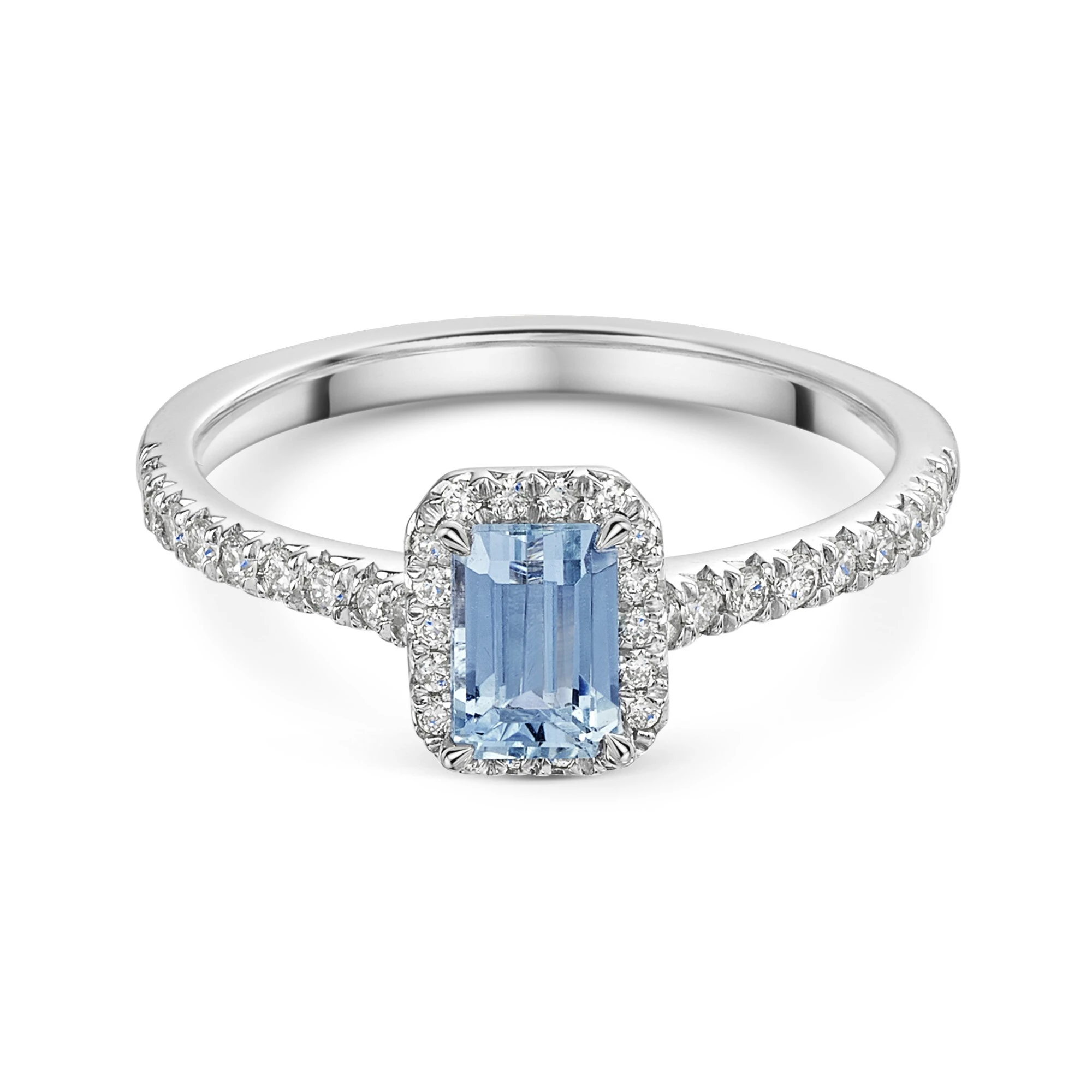 Lab grown Excellent Brilliant VS1 Clarity Emerald cut Fancy Intense Blue Diamond Ring 1