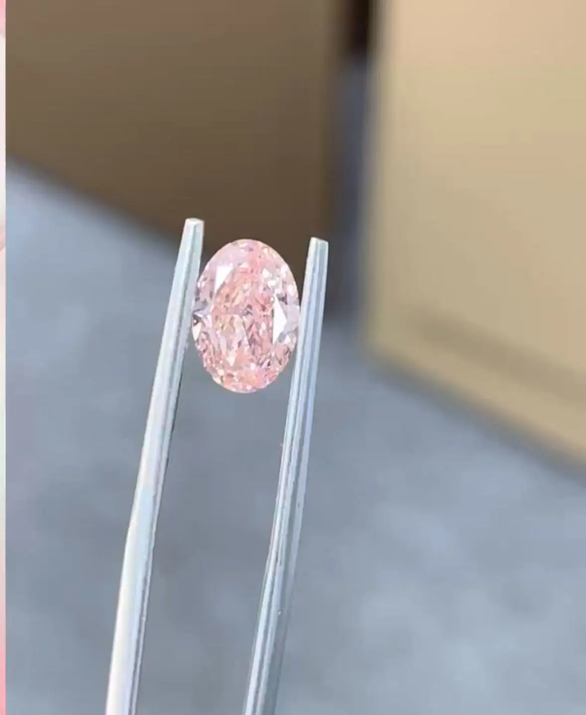 Light Pink Lab Grown Diamond 1.38ct VVS2 EX CVD Diamond With Certificate 1