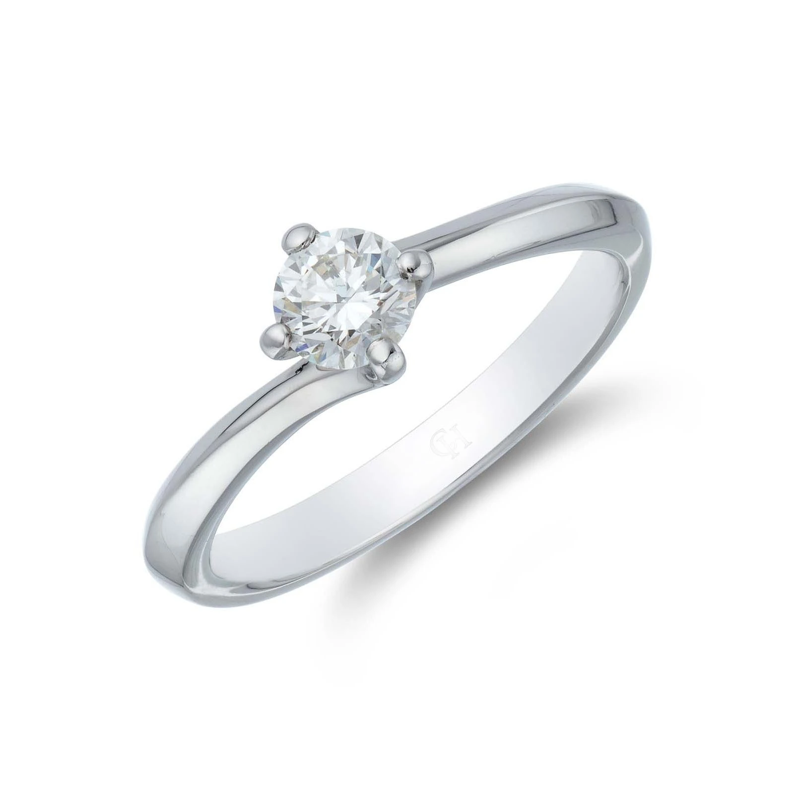 Platinum Excellent VVS1 Clarity Round Brilliant Cut Lab Grown Diamond Twist Solitaire Ring 1