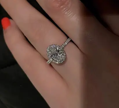 Oval Lab Grown Diamond Ring Jewelry Wholesale - ZKZ Jewelry 4