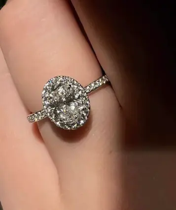 Oval Lab Grown Diamond Ring Jewelry Wholesale - ZKZ Jewelry 5